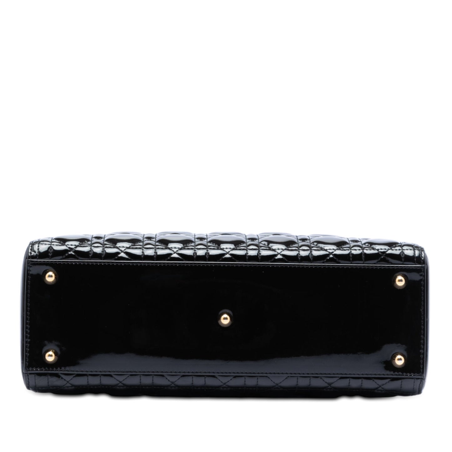 Black Dior Large Patent Cannage Lady Dior Satchel