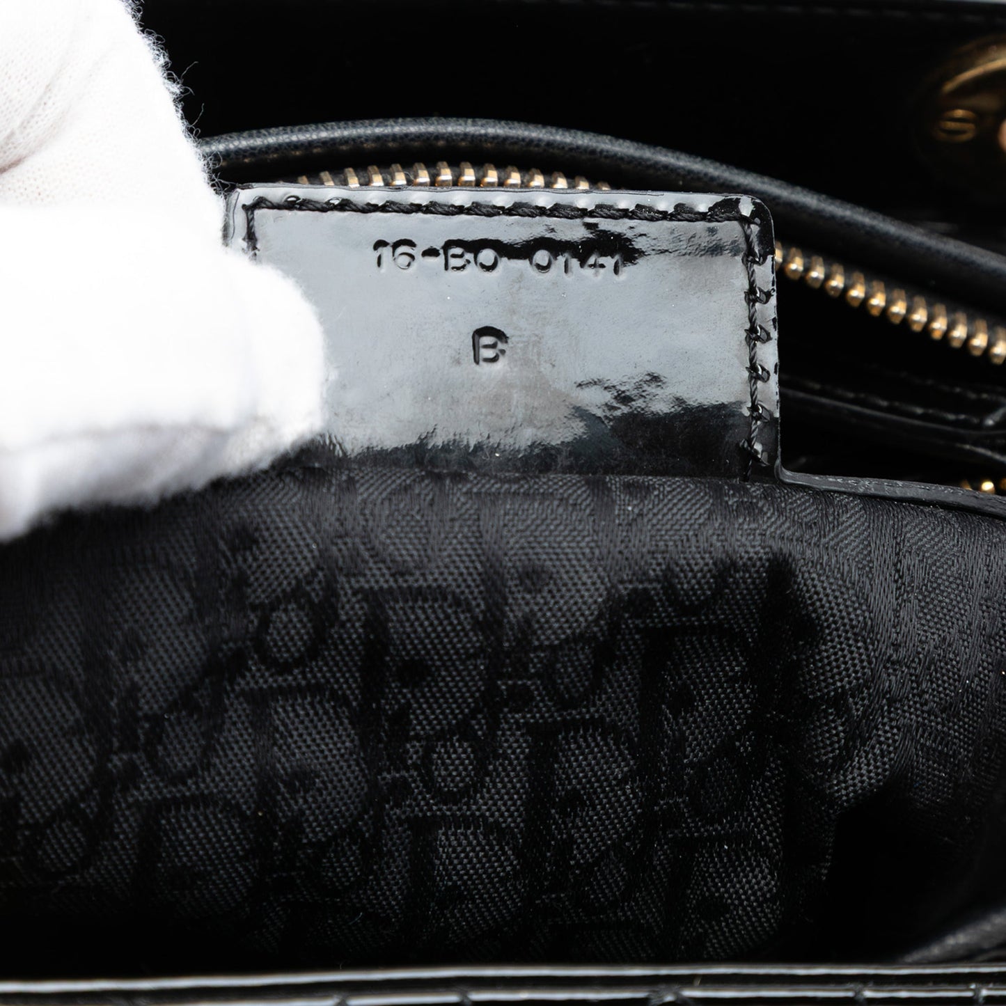 Black Dior Large Patent Cannage Lady Dior Satchel