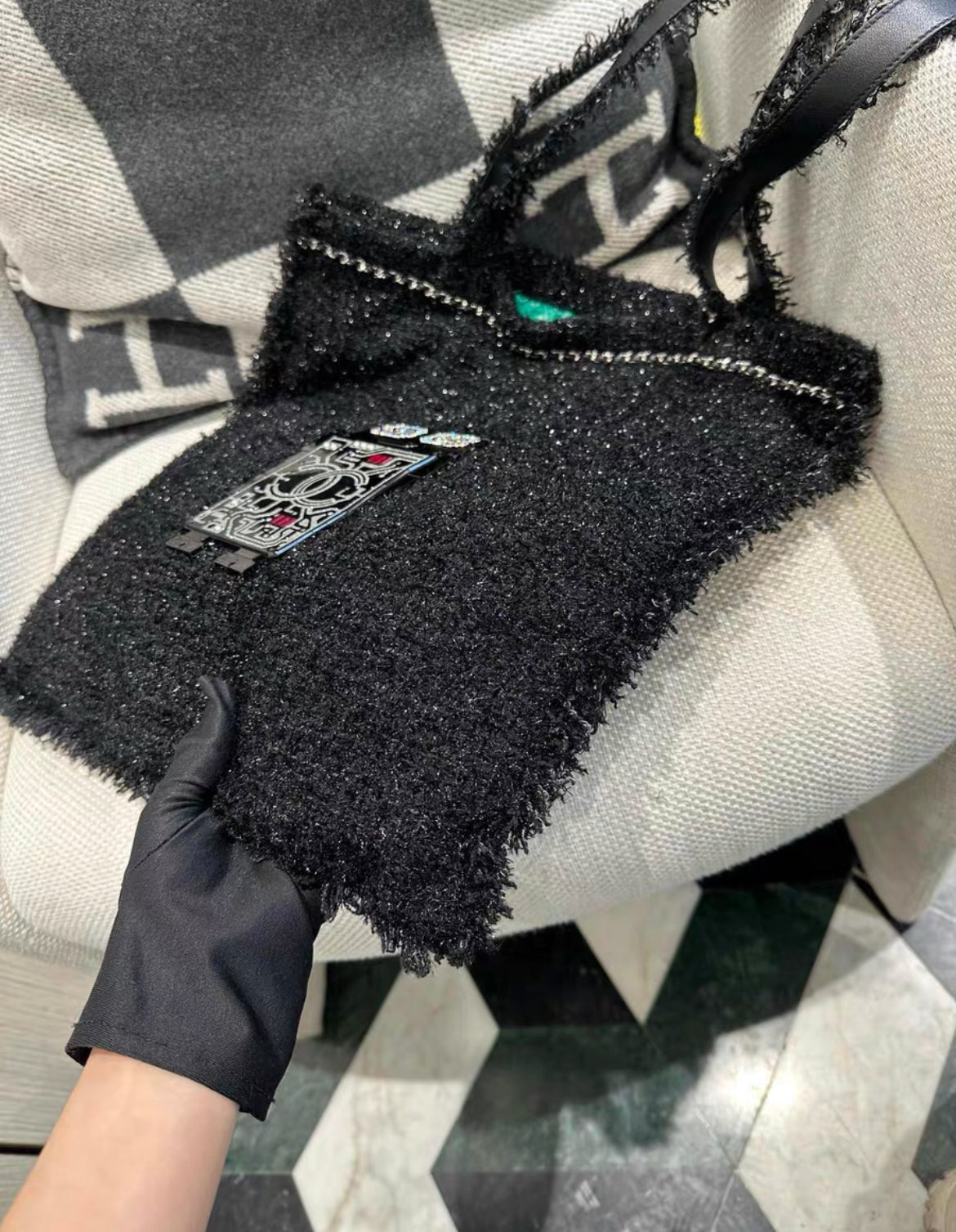 Chanel Spring 2017 Shopping in Fabrics Robot Tote Bag