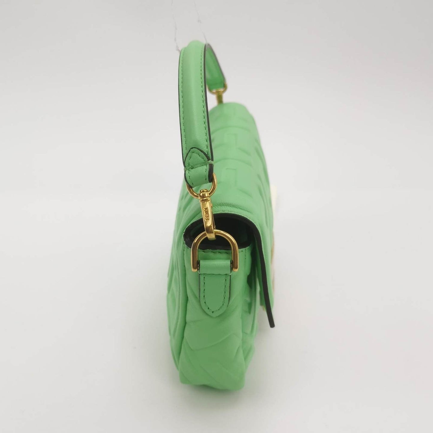 Fendi Baguette Mini Green Nappa Leather Crossbody Bag