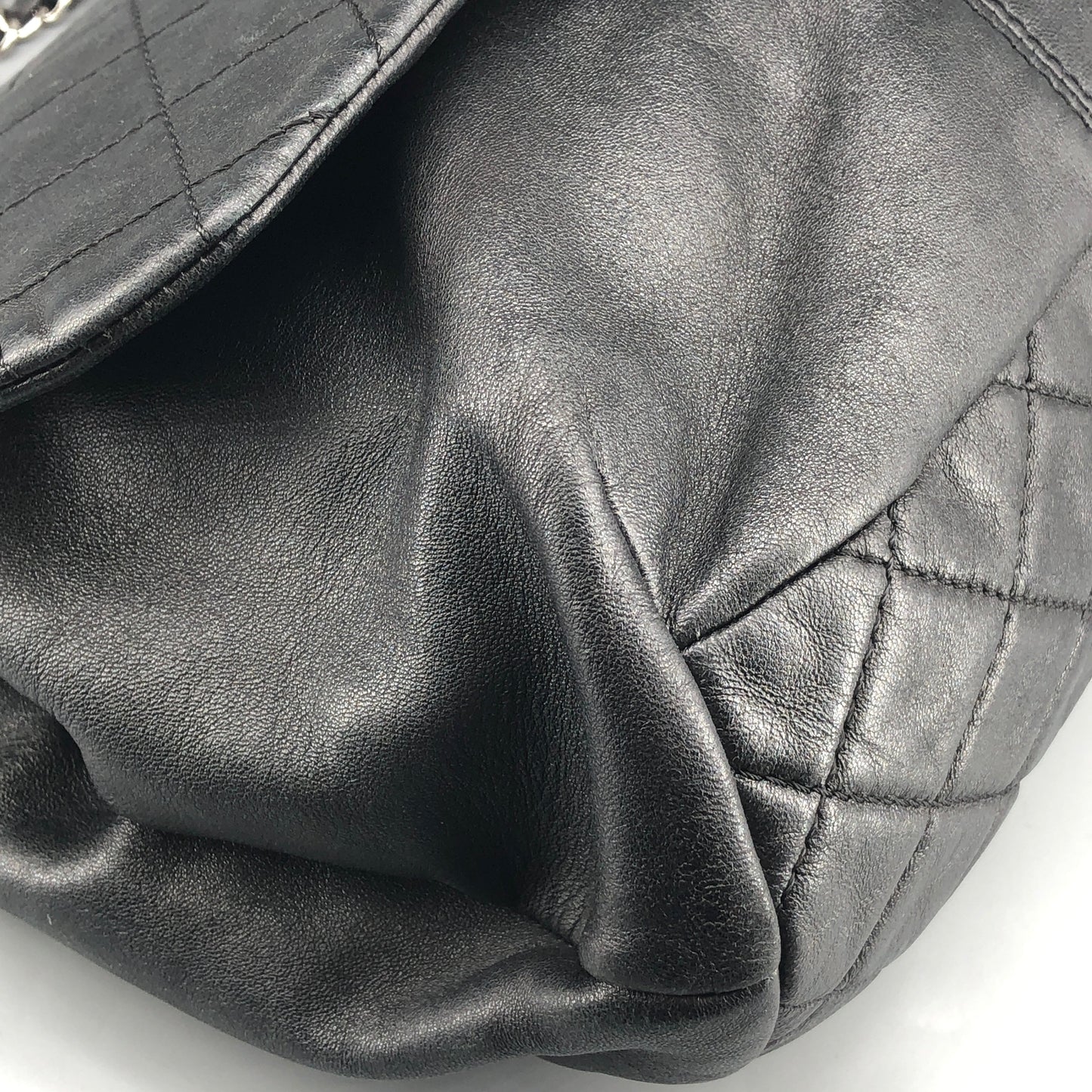 Chanel Lambskin Quilted Large Trianon Messenger Flap Black