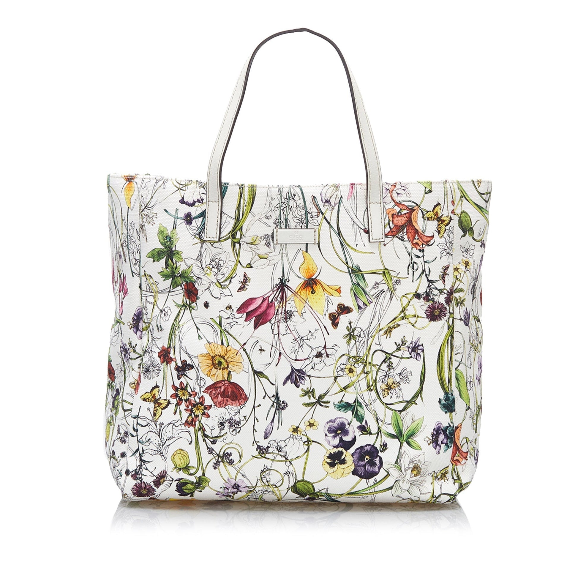 Gucci Flora White Canvas Tote