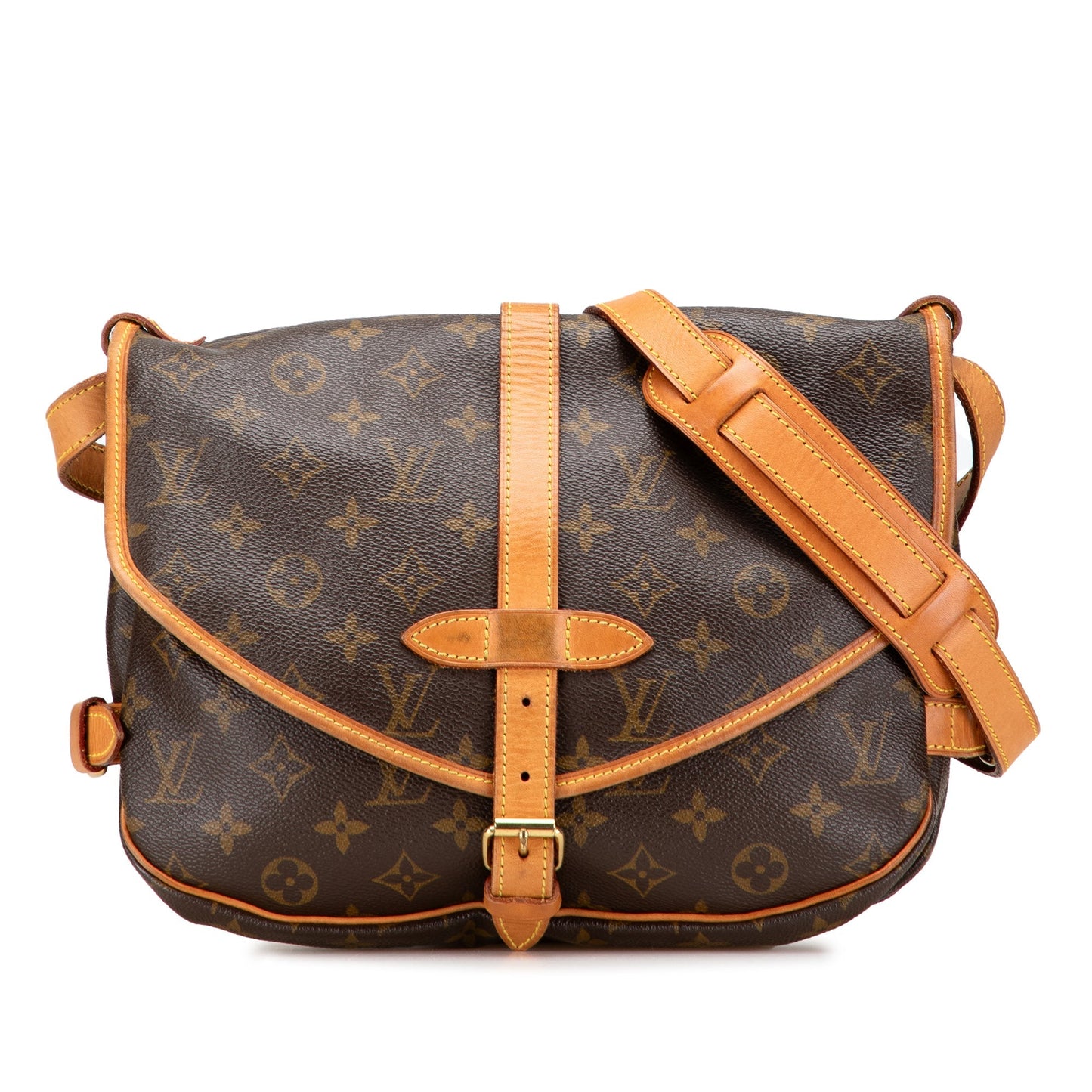Brown Louis Vuitton Monogram Saumur 25 Crossbody Bag