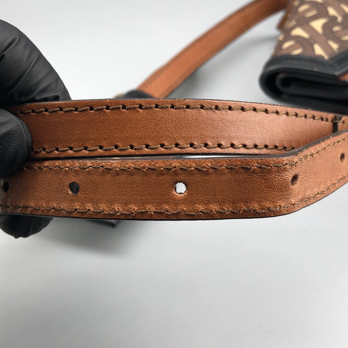 Burberry TB Monogram Canvas Waist Belt Fanny Pack Brown