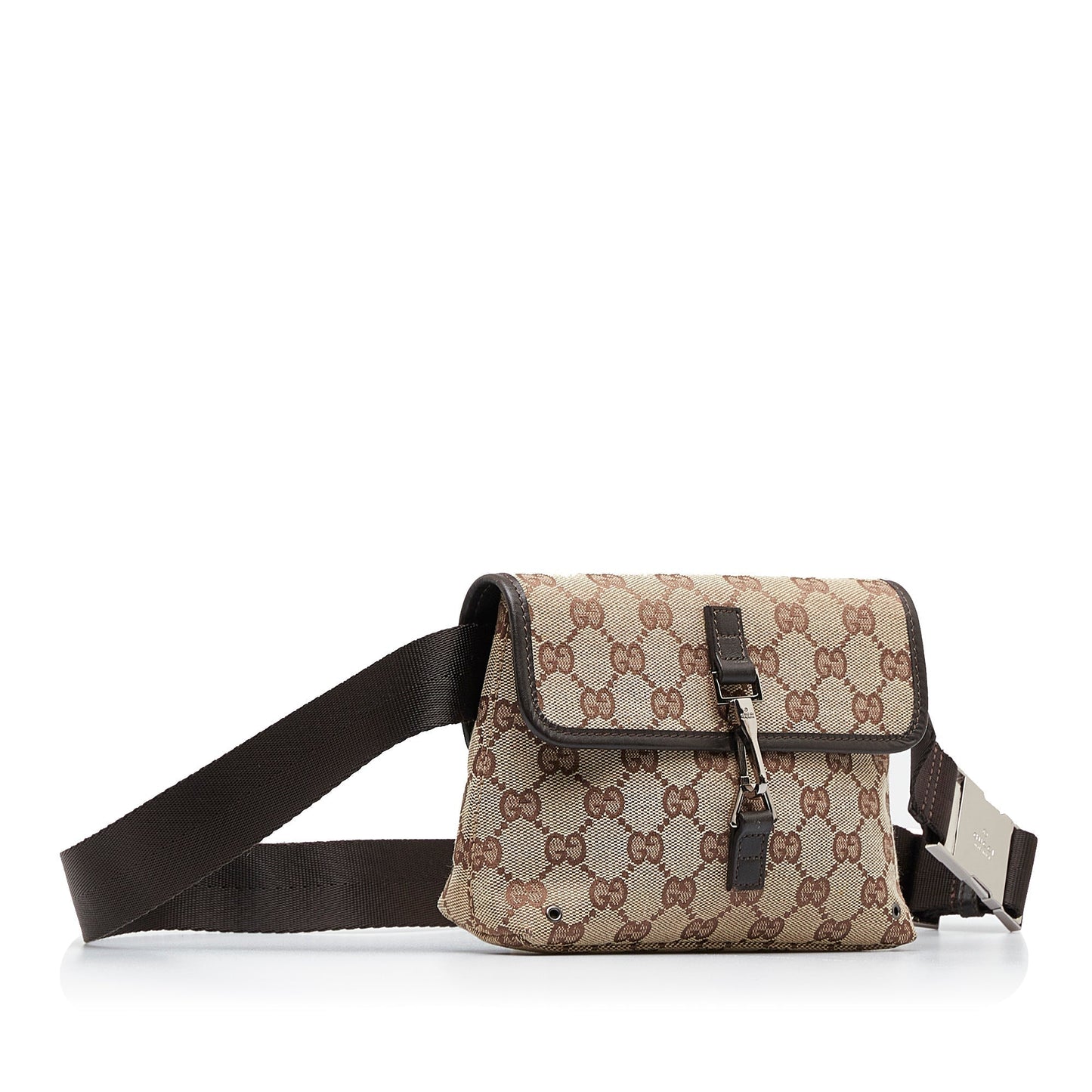 Gucci Jackie Brown Leather Canvas Crossbody