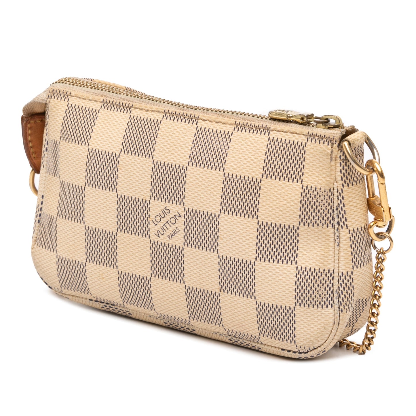 White Louis Vuitton Damier Azur Mini Pochette Accessoires Handbag