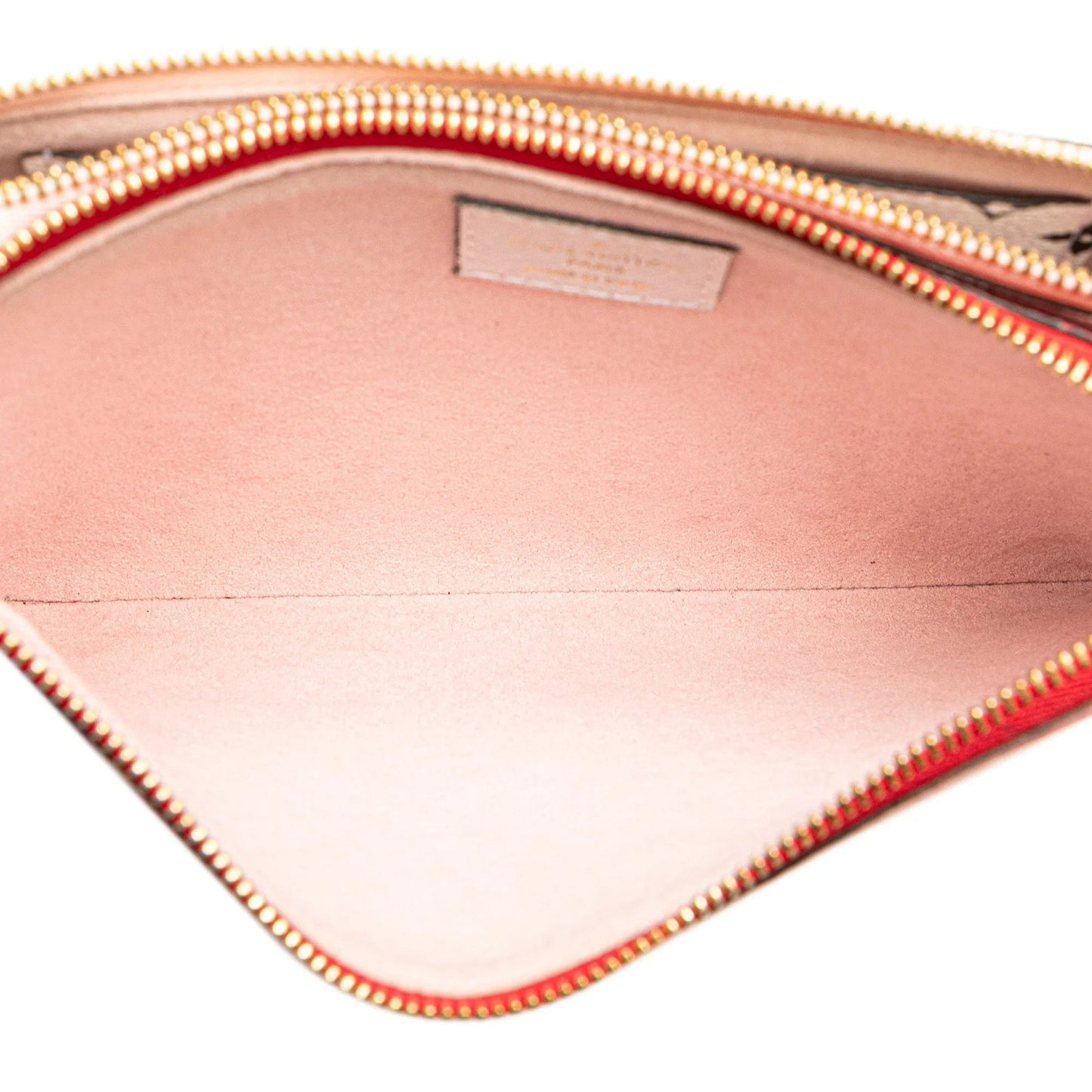 Red Louis Vuitton Limited Edition Monogram Giant Double Zip Pochette Crossbody Bag