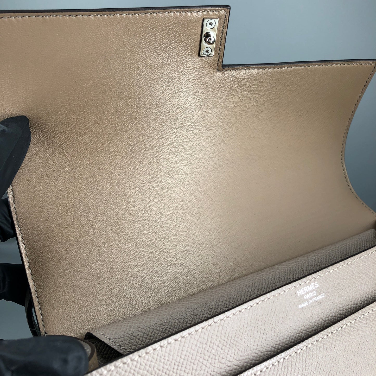 Hermes 2017 Verrou 23cm Bag Asphalt Grey