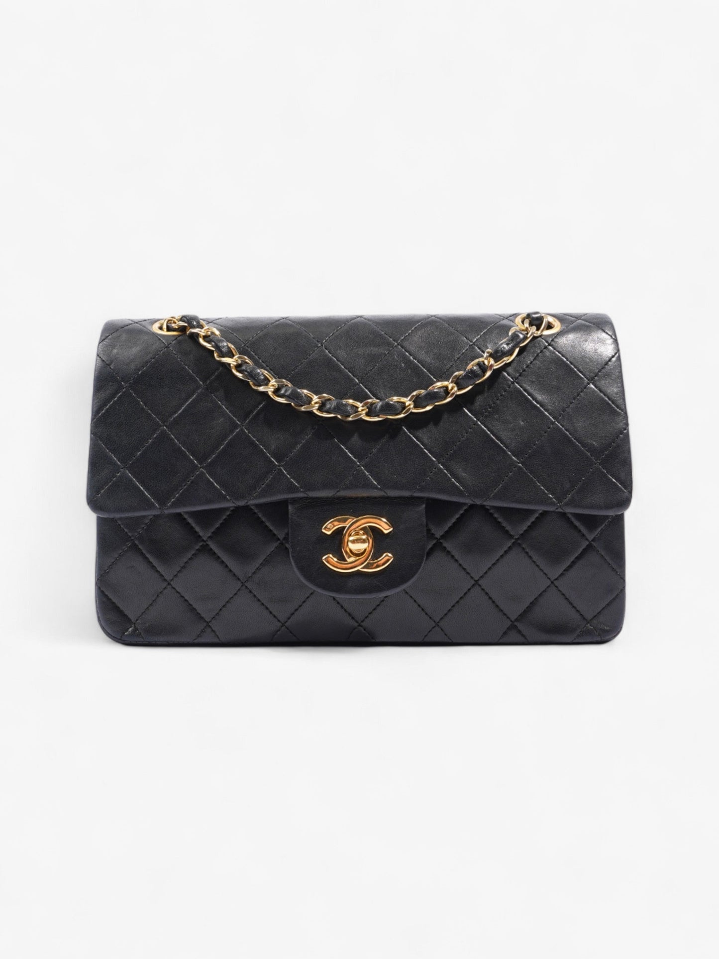 Chanel Classic Double Flap Black Lambskin Leather Small