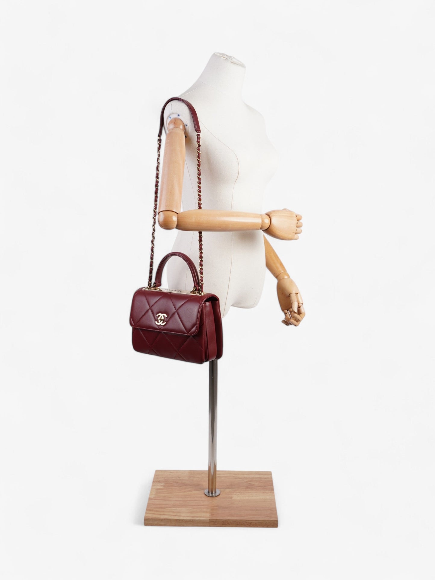 Chanel Trendy CC Burgundy Lambskin Leather Small