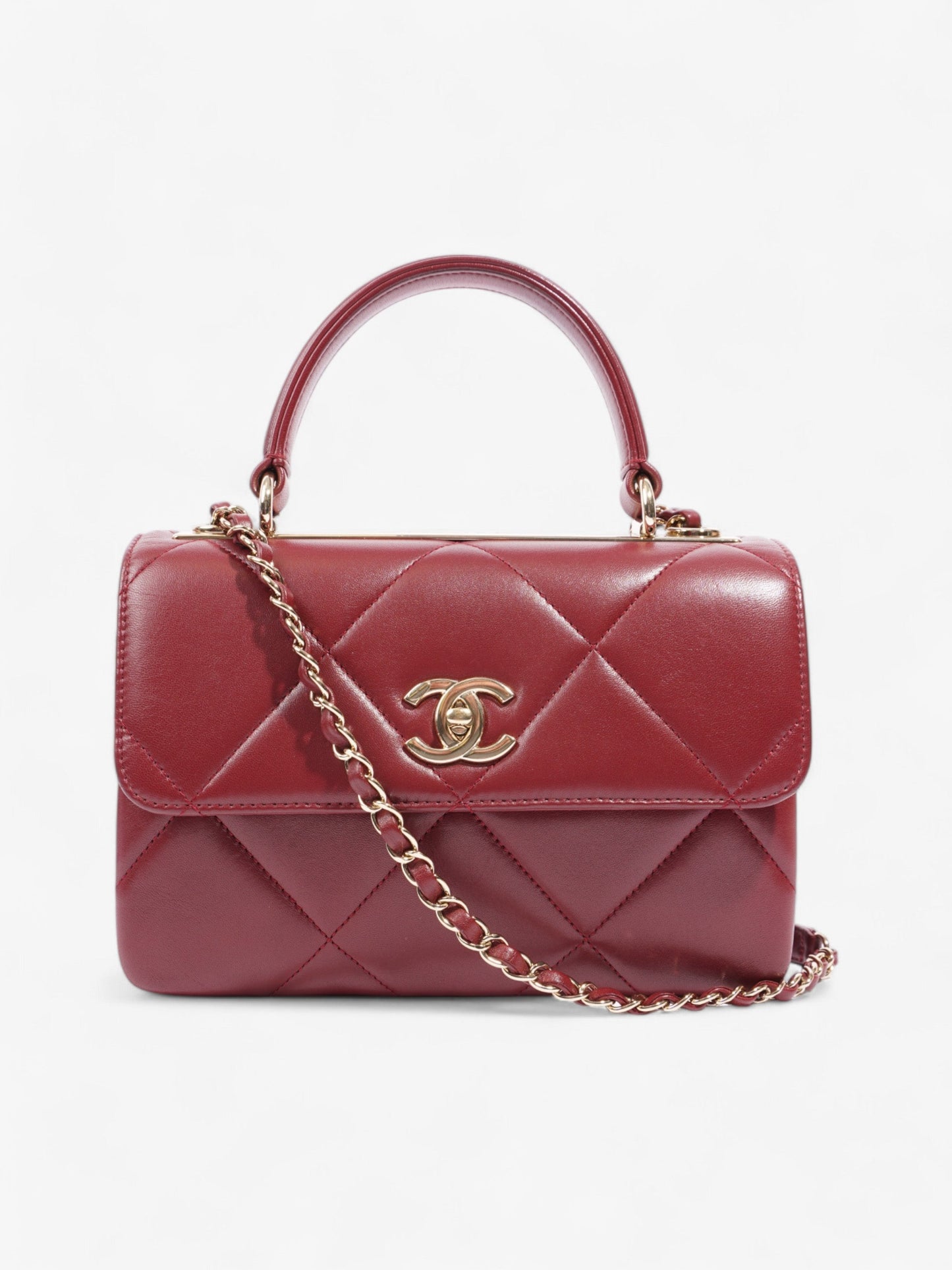 Chanel Trendy CC Burgundy Lambskin Leather Small