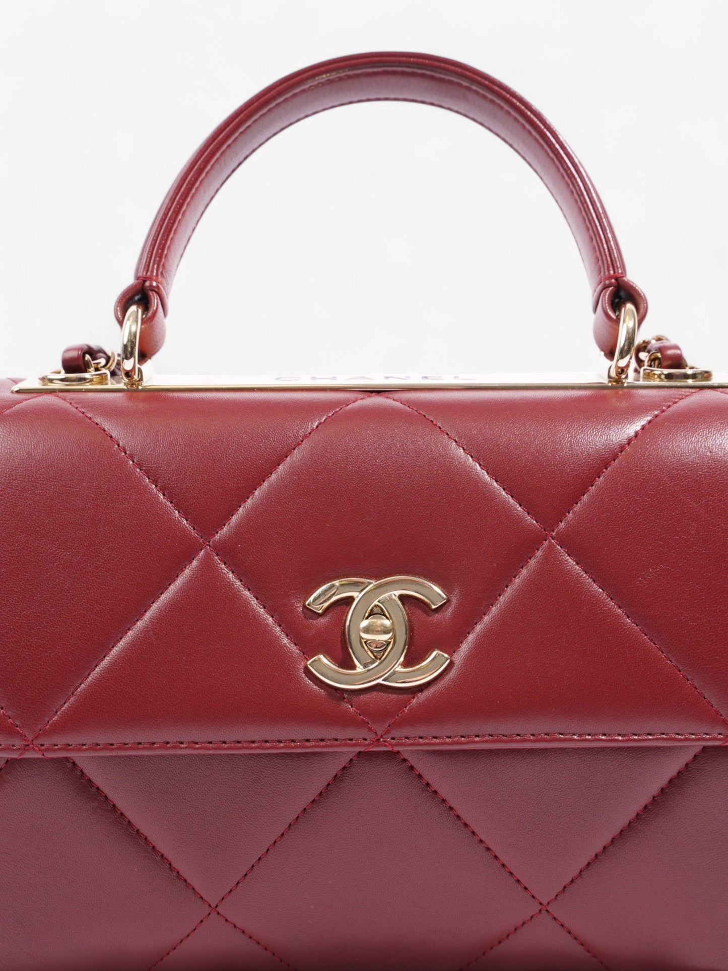 Chanel Trendy CC Burgundy Lambskin Leather Small