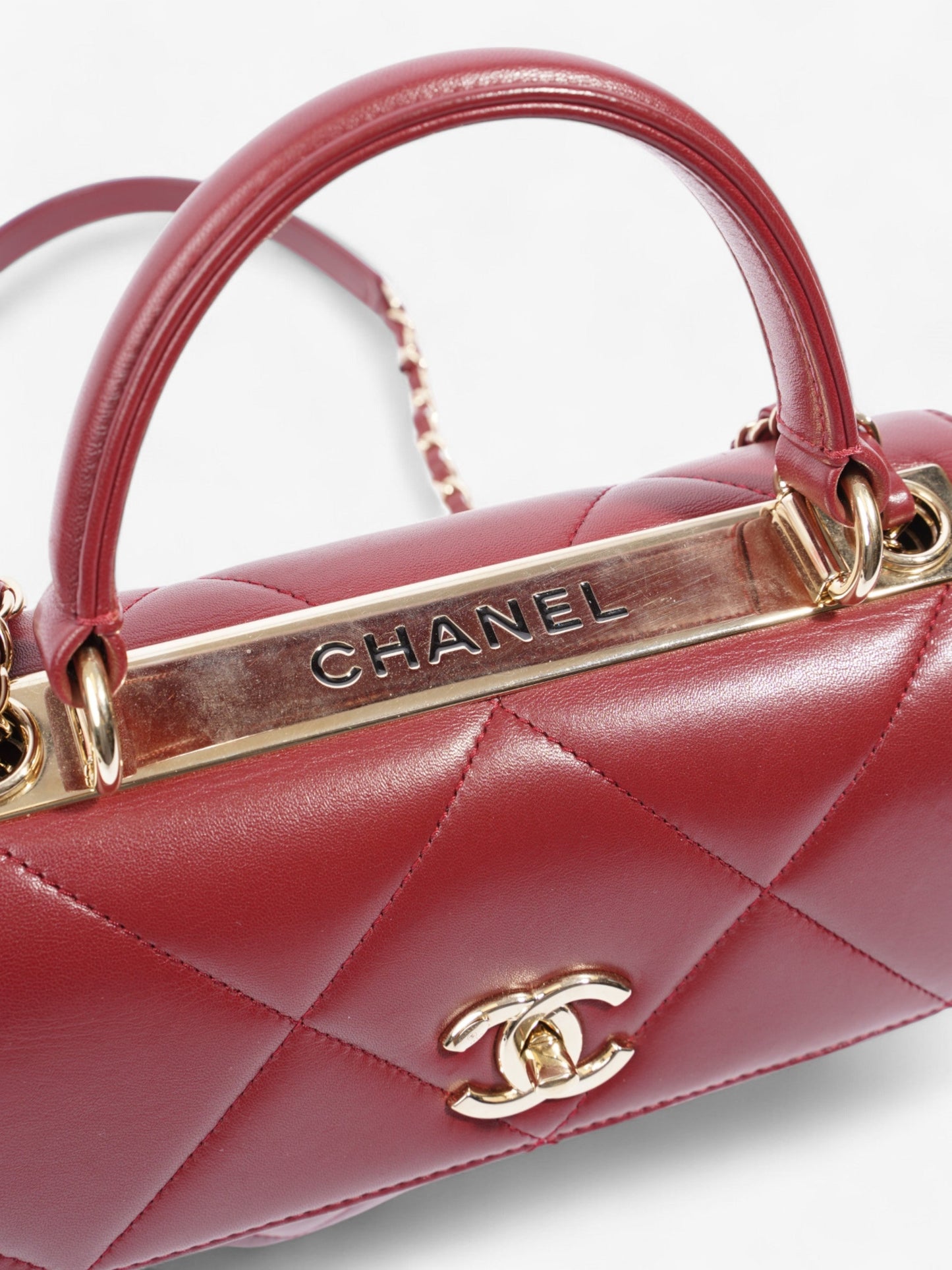 Chanel Trendy CC Burgundy Lambskin Leather Small