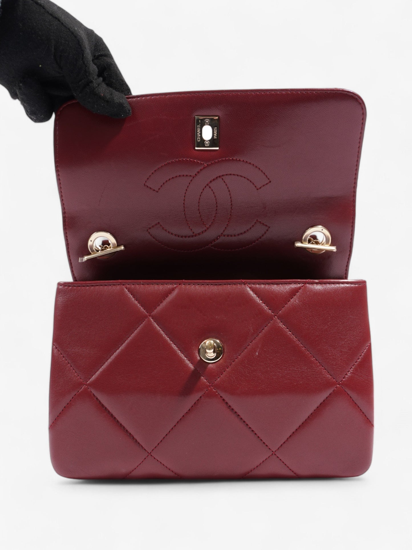 Chanel Trendy CC Burgundy Lambskin Leather Small