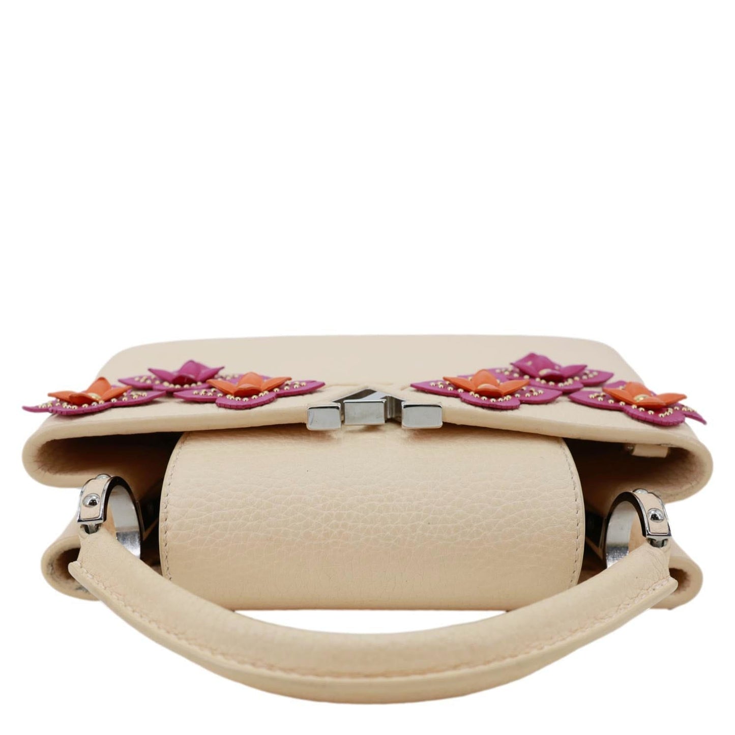 LOUIS VUITTON Capucines BB Mechanical Flowers Taurillon Leather Crossbody Bag Cream