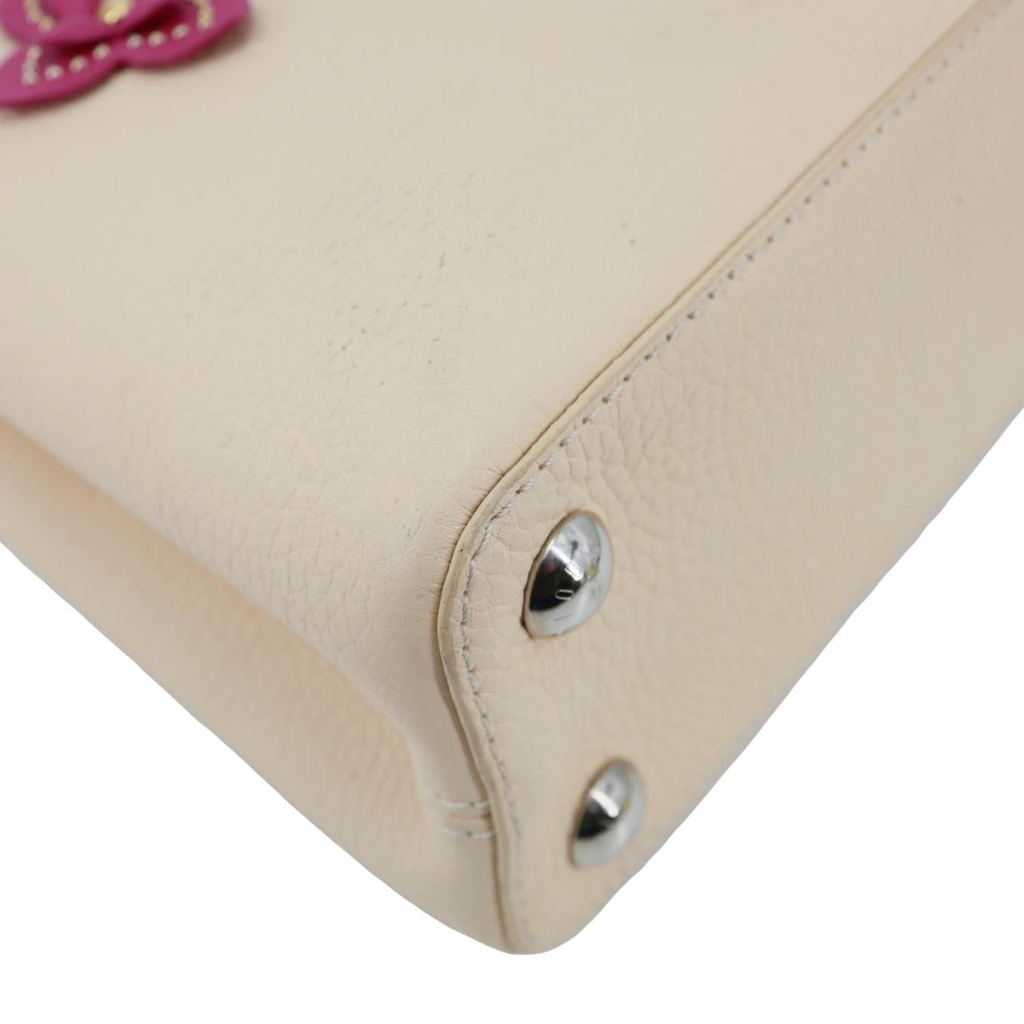 LOUIS VUITTON Capucines BB Mechanical Flowers Taurillon Leather Crossbody Bag Cream
