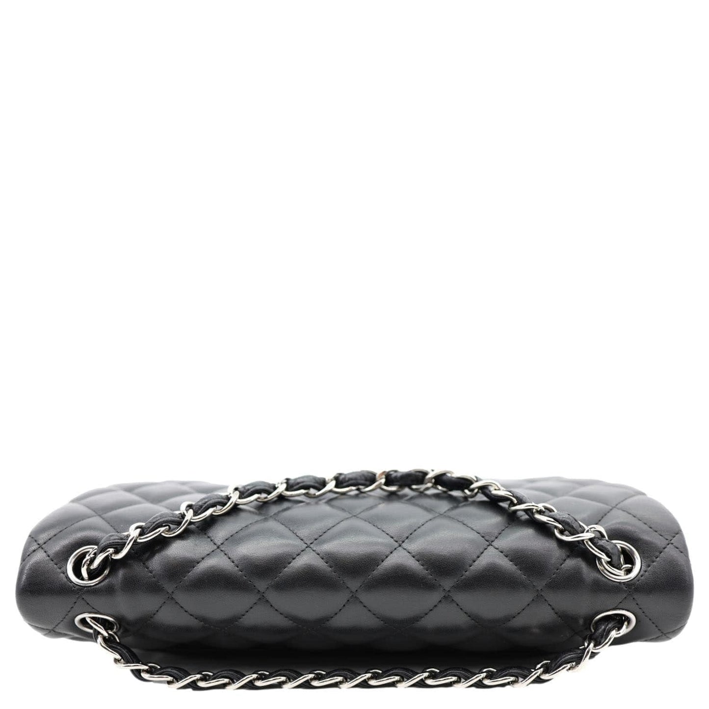 CHANEL Classic Double Flap Leather Shoulder Bag Black