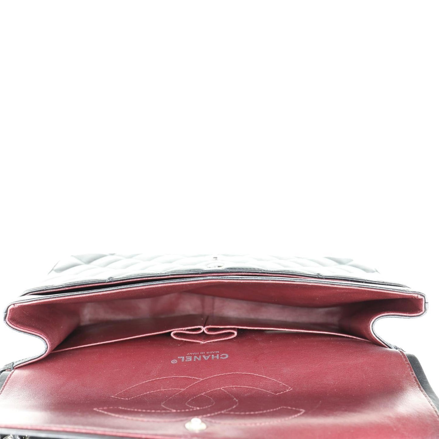 CHANEL Classic Double Flap Leather Shoulder Bag Black