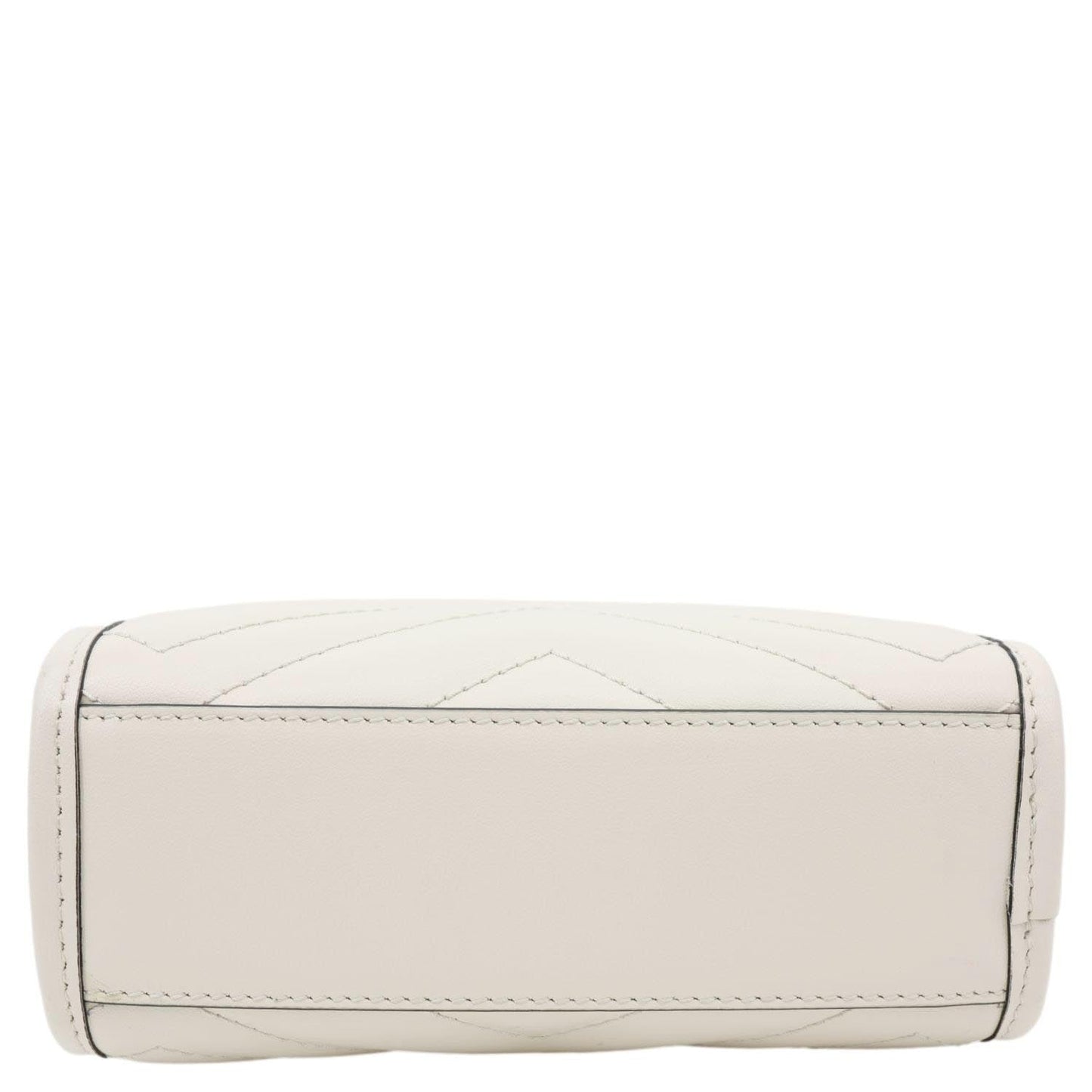 GUCCI GG Marmont Mini Matelasse Leather Tote Shoulder Bag White 696123