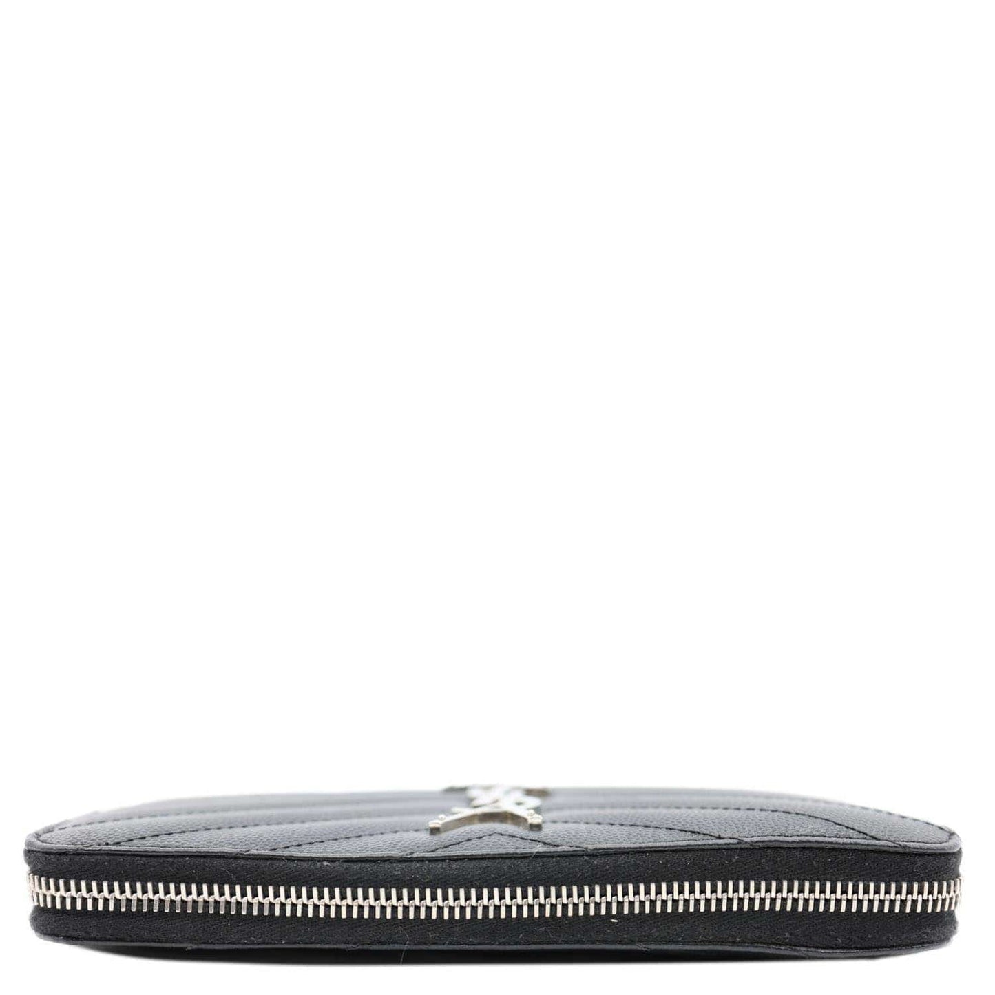 YVES SAINT LAURENT Cassandre Leather Zippy Wallet Black