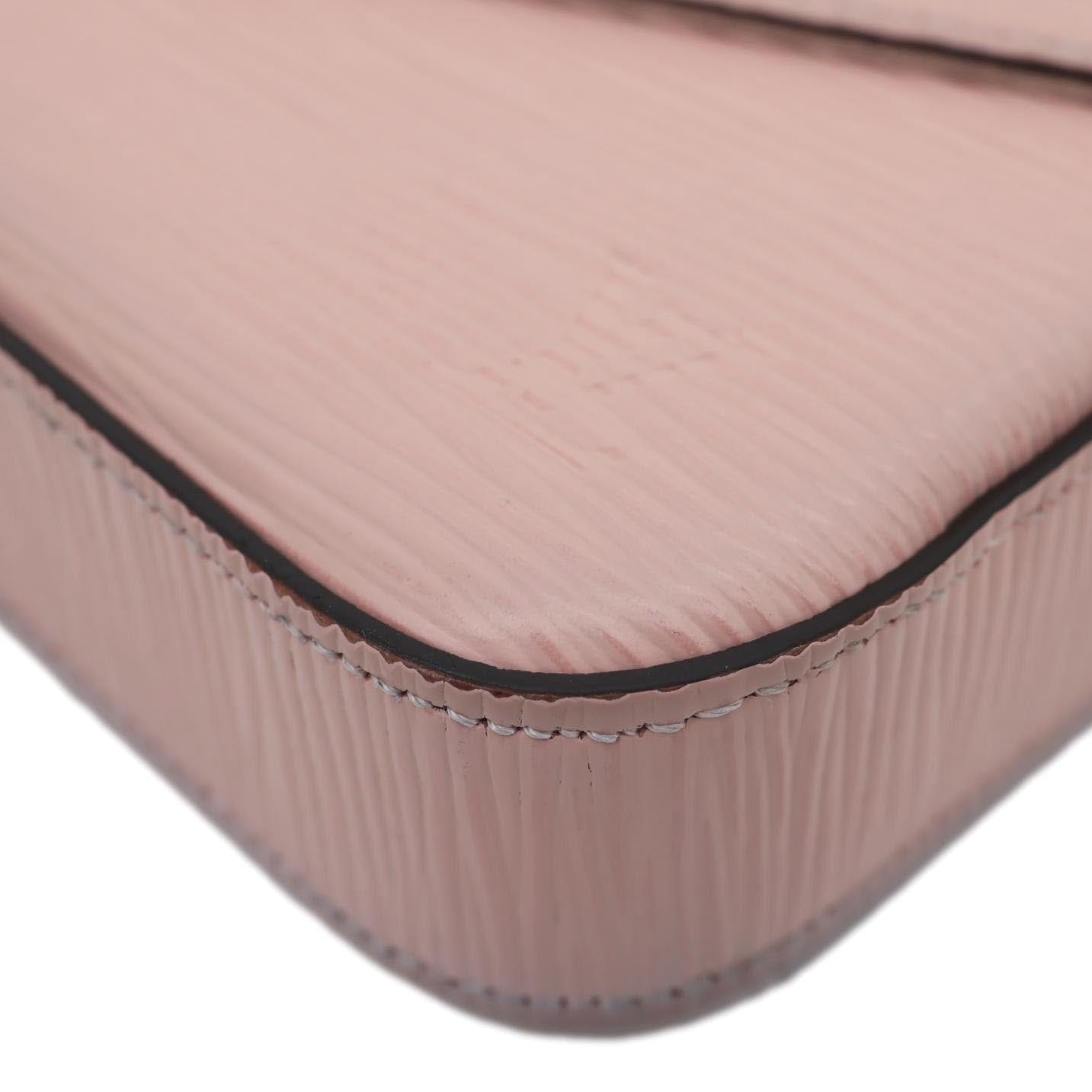 LOUIS VUITTON Felicie Pochette Epi Leather Crossbody Bag Pink