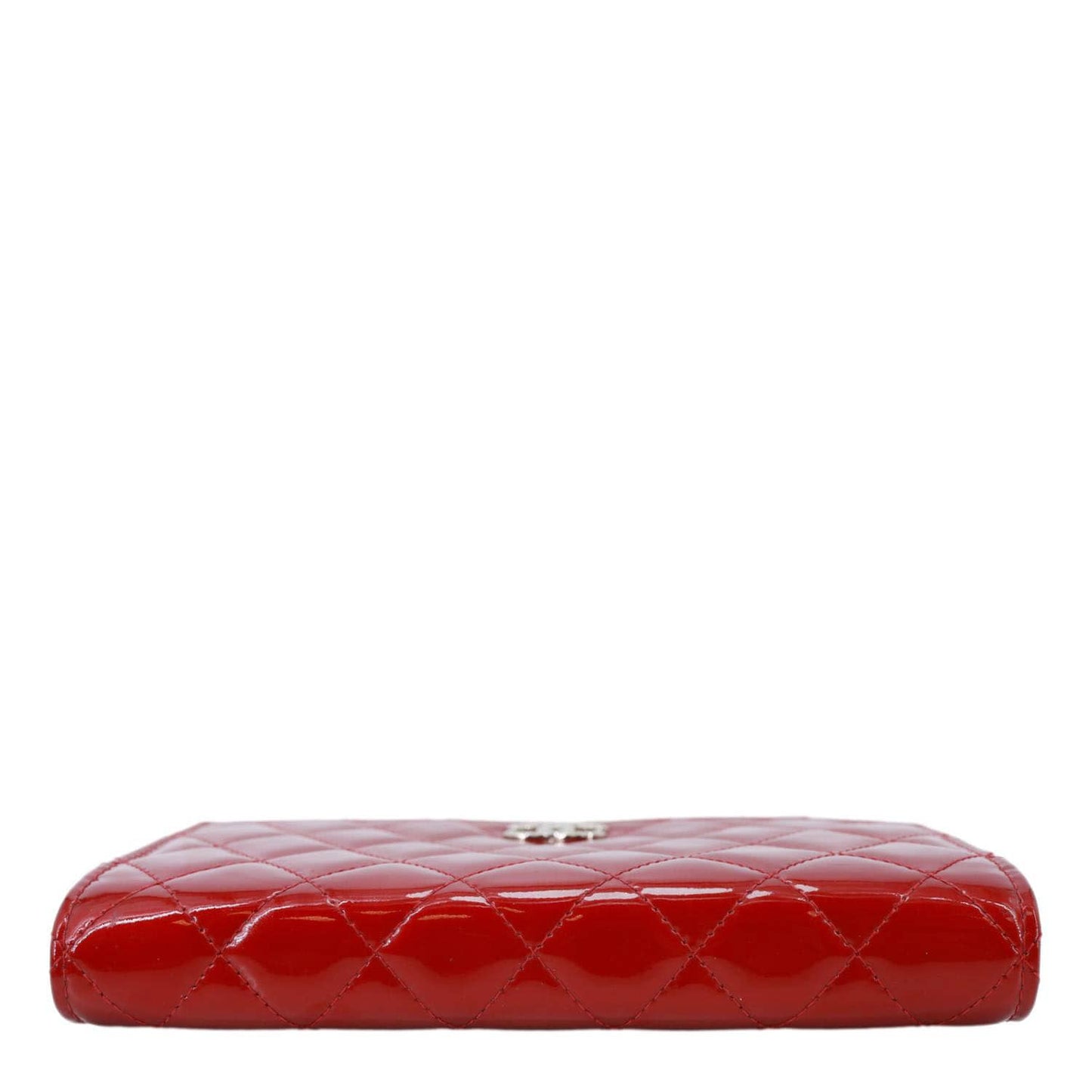 CHANEL Brilliant WOC Quilted Patent Leather Crossbody Wallet Red