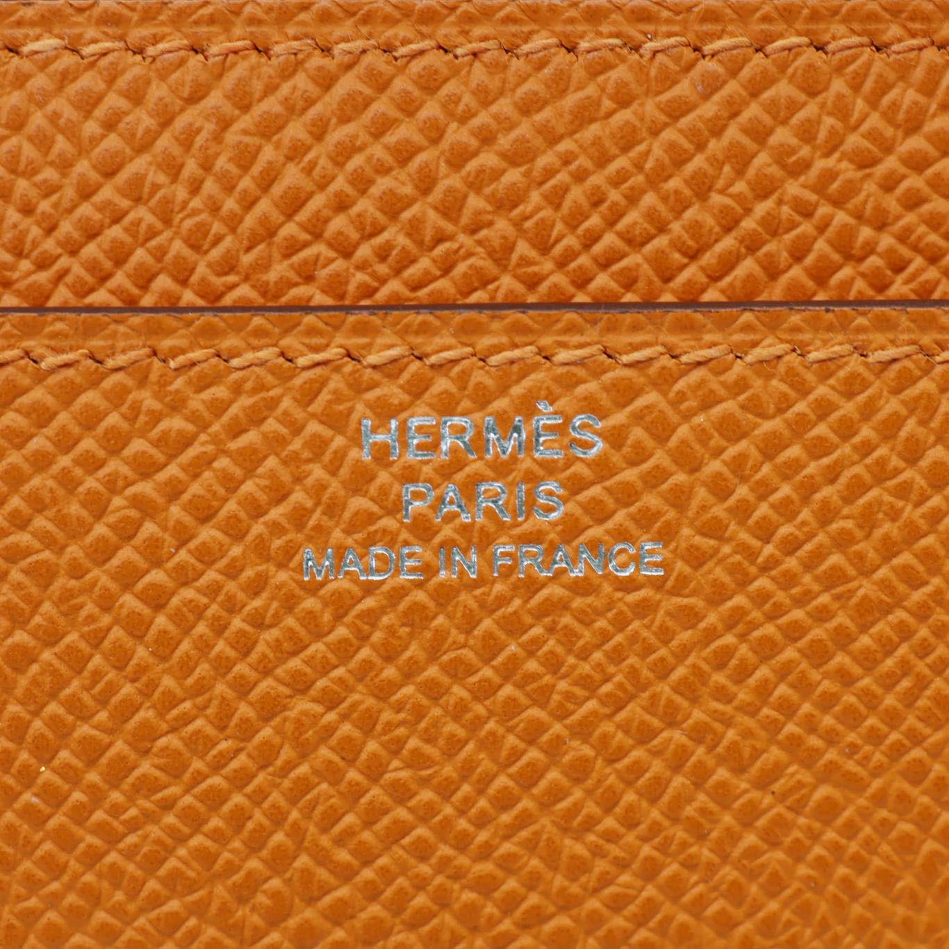 HERMES Constance To Go wallet Epsom Leather Long Wallet Orange
