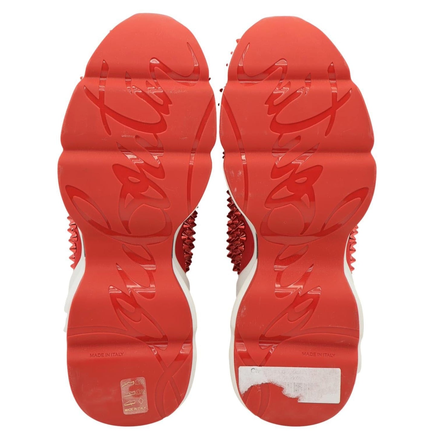 CHRISTIAN LOUBOUTIN Spike Sock Neoprene Sneakers Red