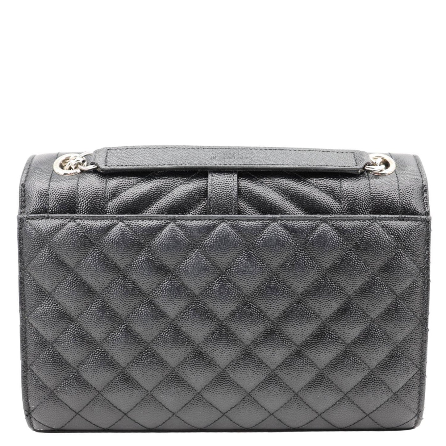 YVES SAINT LAURENT Envelope Medium Mix Matelasse Leather Shoulder Bag Black