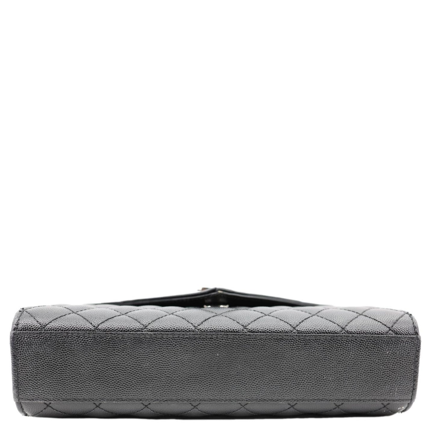 YVES SAINT LAURENT Envelope Medium Mix Matelasse Leather Shoulder Bag Black