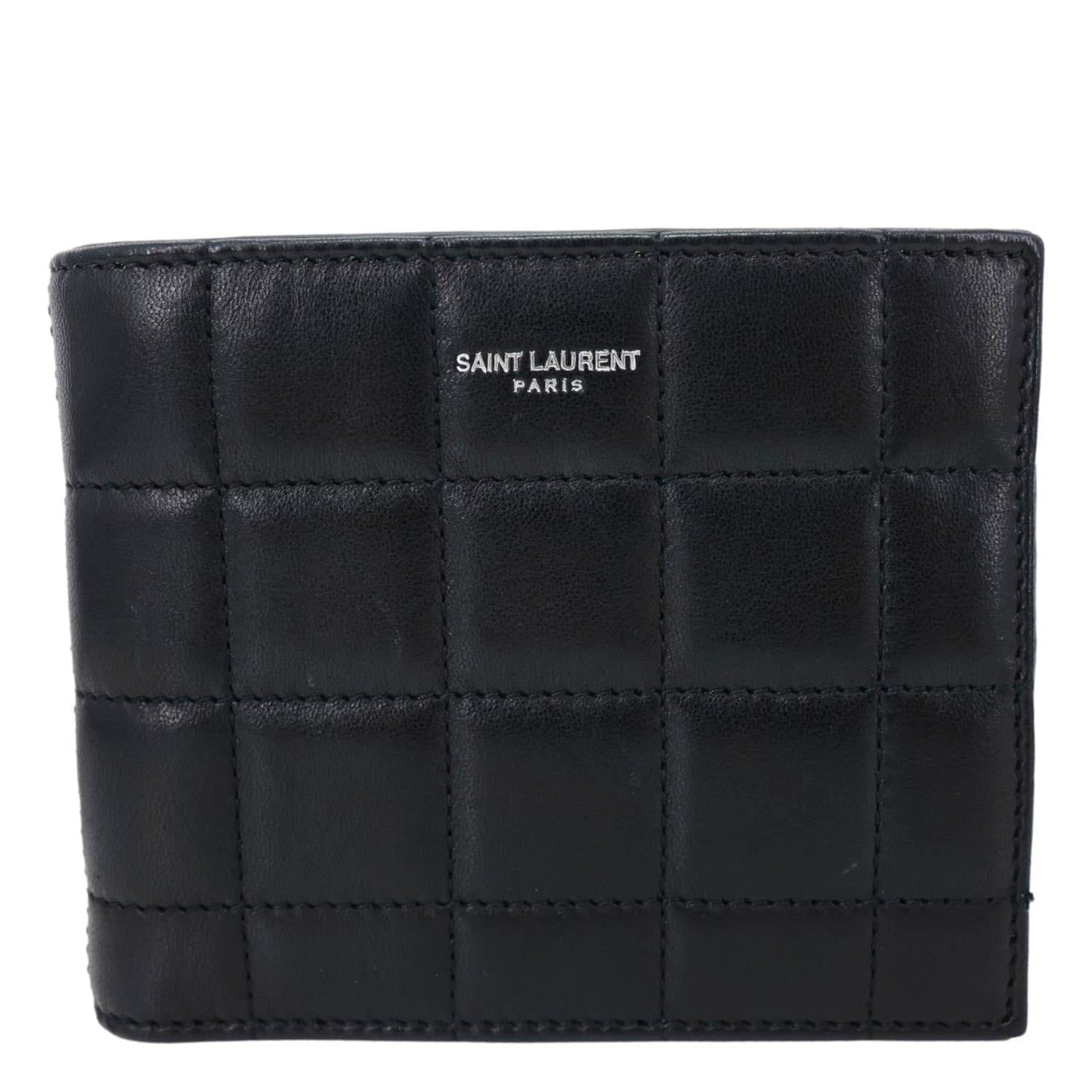 YVES SAINT LAURENT Leather Men's Bifold Wallet Black