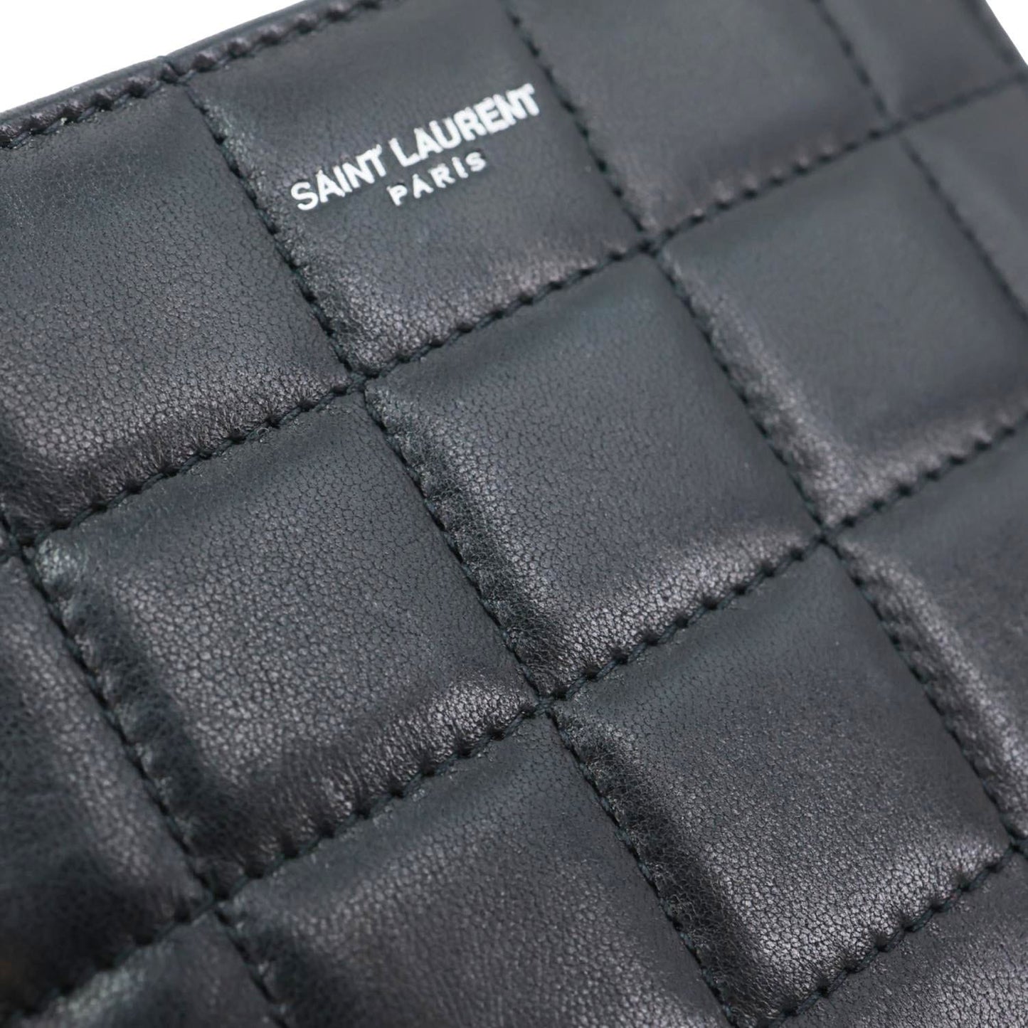 YVES SAINT LAURENT Leather Men's Bifold Wallet Black