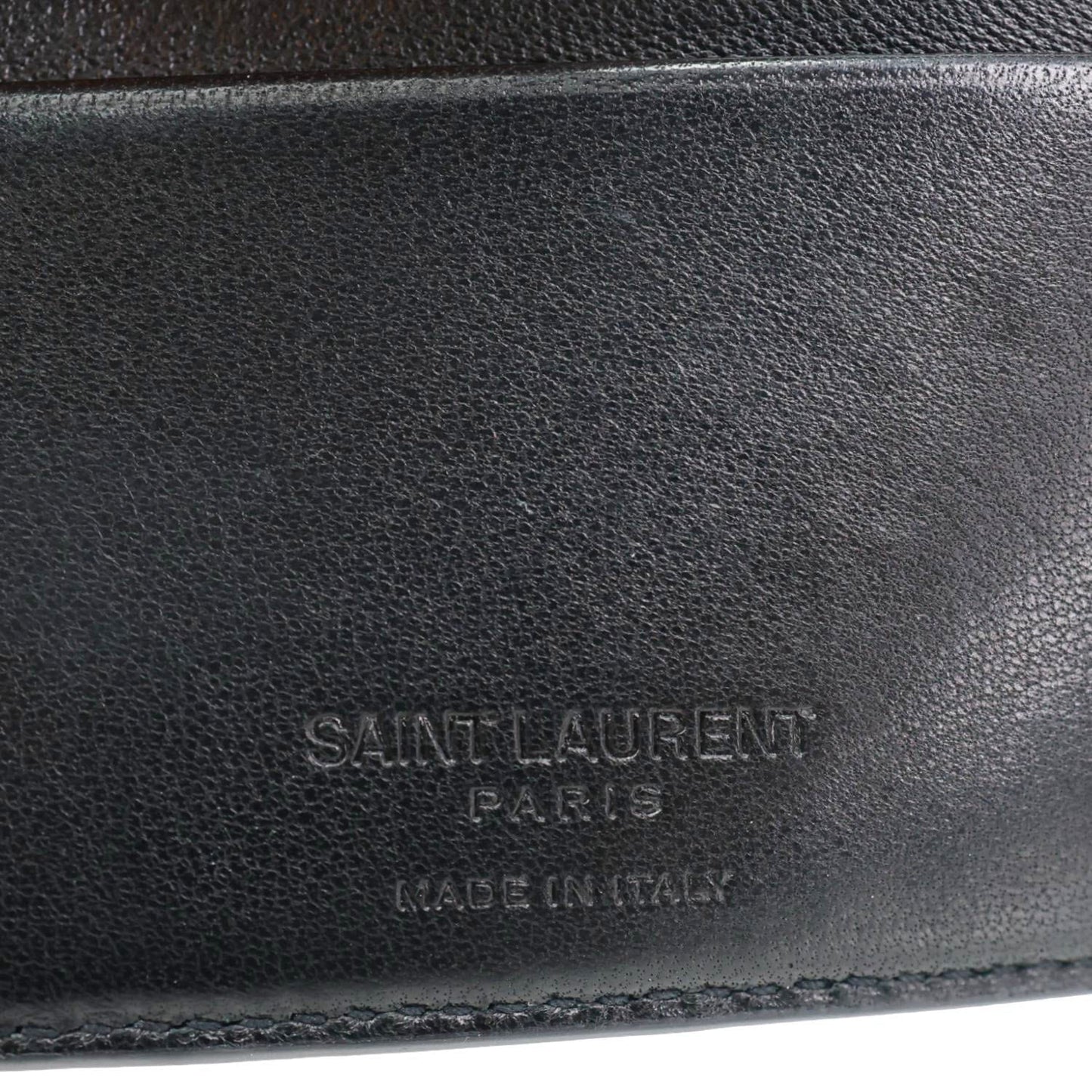 YVES SAINT LAURENT Leather Men's Bifold Wallet Black