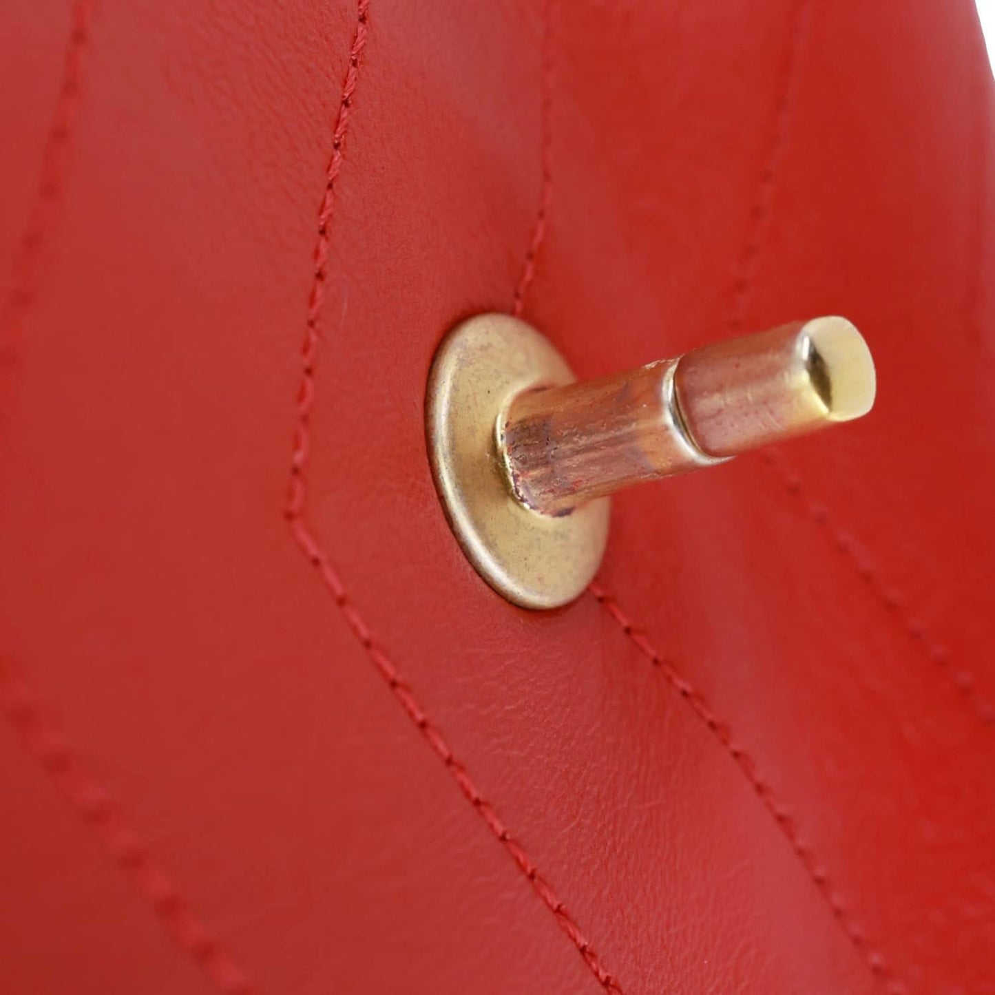 CHANEL Envelope Flap Lambskin Chevron Stitched Leather Crossbody Bag Red