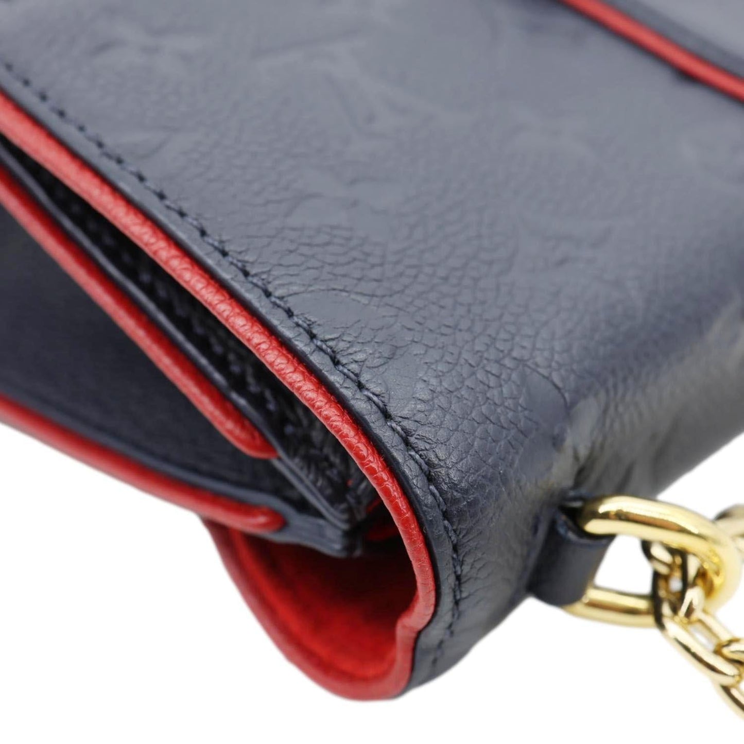 LOUIS VUITTON Saint Sulpice PM Empreinte Leather Crossbody Bag Navy Blue