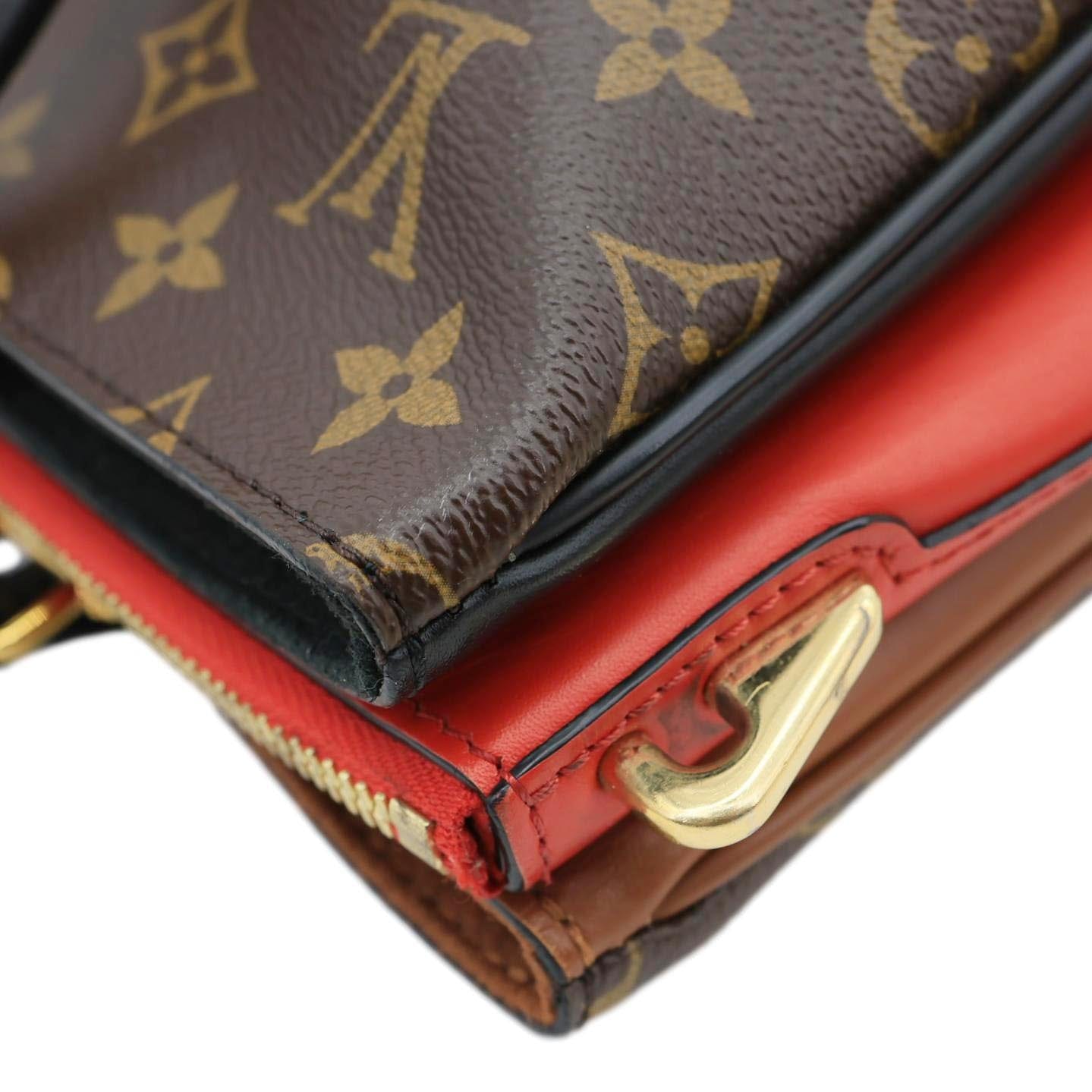 LOUIS VUITTON Millefeuille Monogram Canvas Shoulder Bag Red