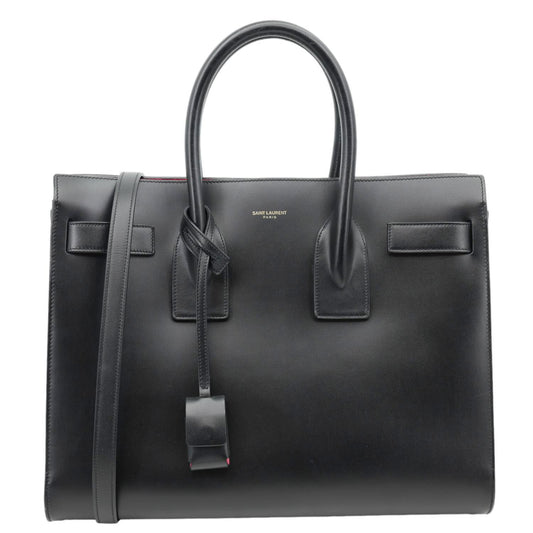 YVES SAINT LAURENT Sac de Jour Small Leather Satchel Shoulder Bag Black
