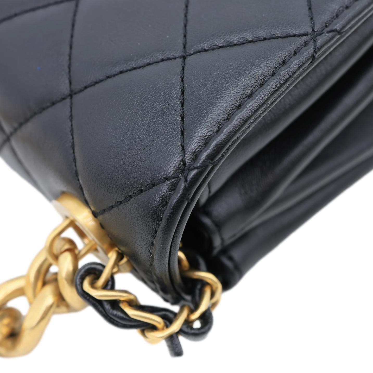 CHANEL Pearl Boy Flap Mini Quilted Calfskin Leather Chain Crossbody Bag Black
