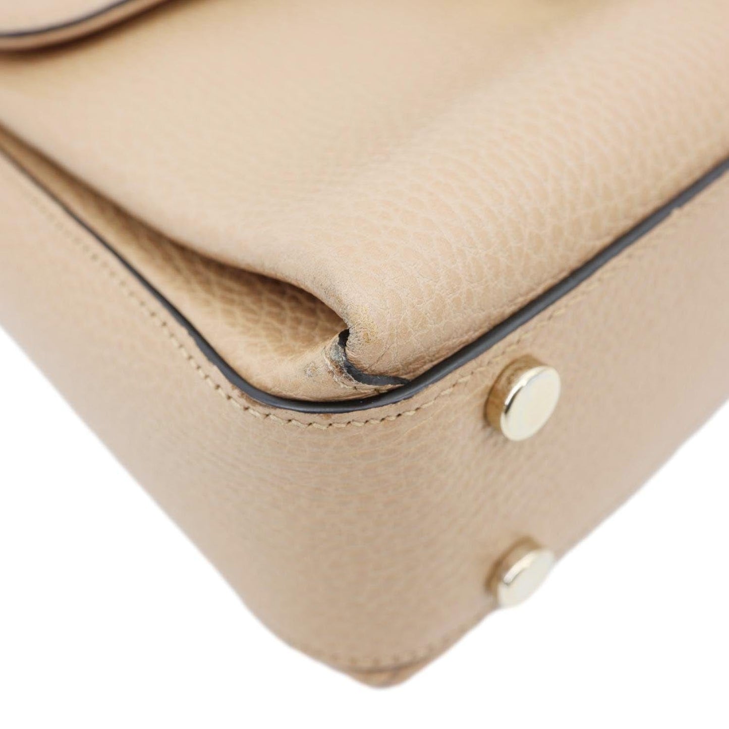 GUCCI Interlocking G Dollar Calfskin Leather Crossbody Bag Beige 510302