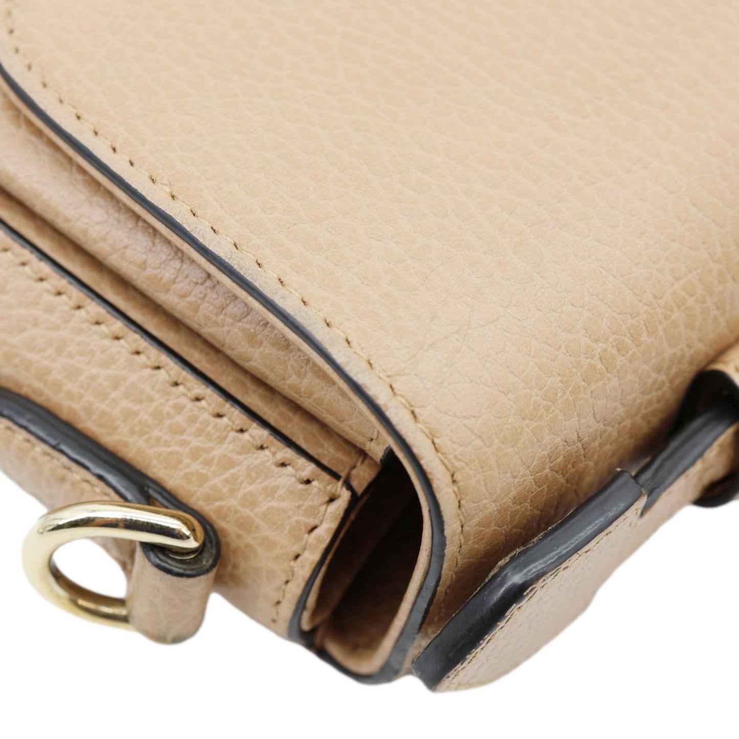 GUCCI Interlocking G Dollar Calfskin Leather Crossbody Bag Beige 510302