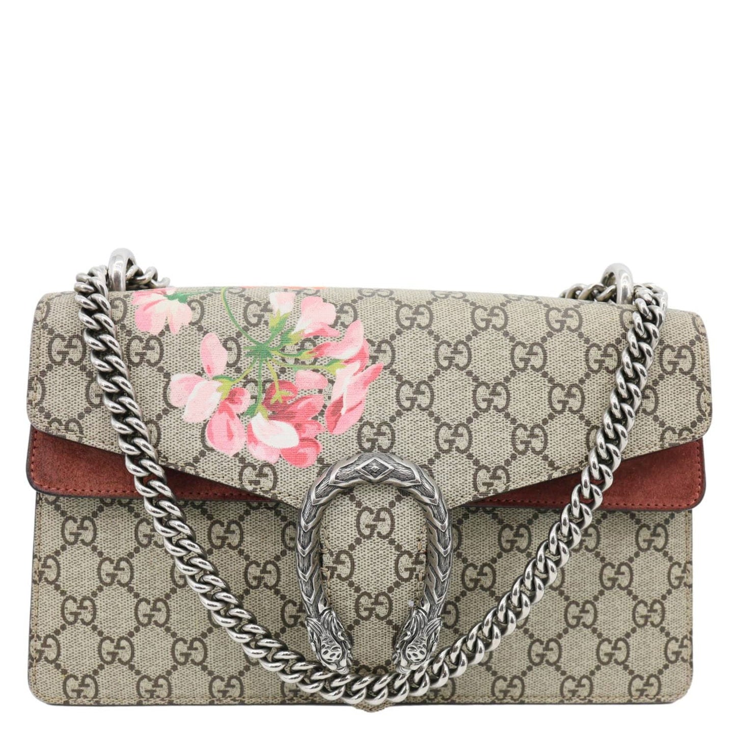 GUCCI Dionysus Small Blooms GG Supreme Canvas Shoulder Bag Beige 400249
