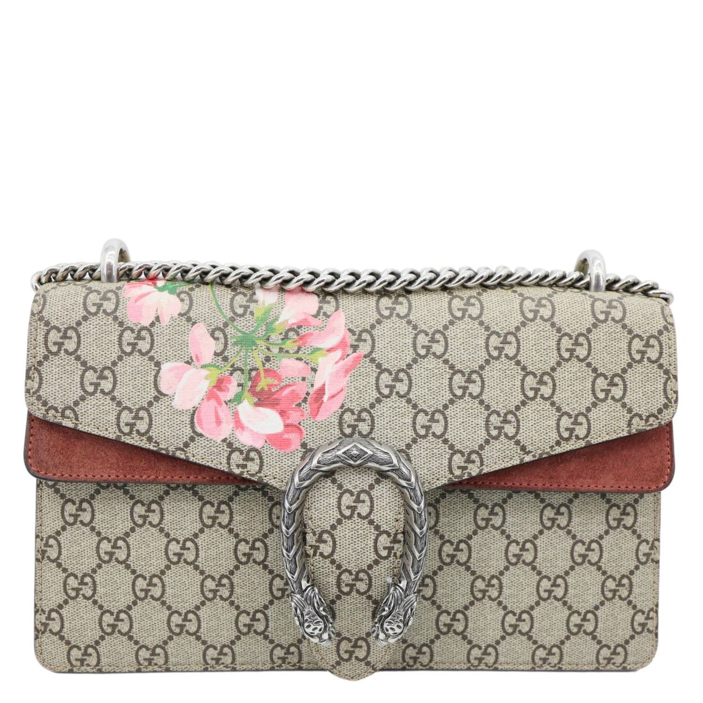 GUCCI Dionysus Small Blooms GG Supreme Canvas Shoulder Bag Beige 400249