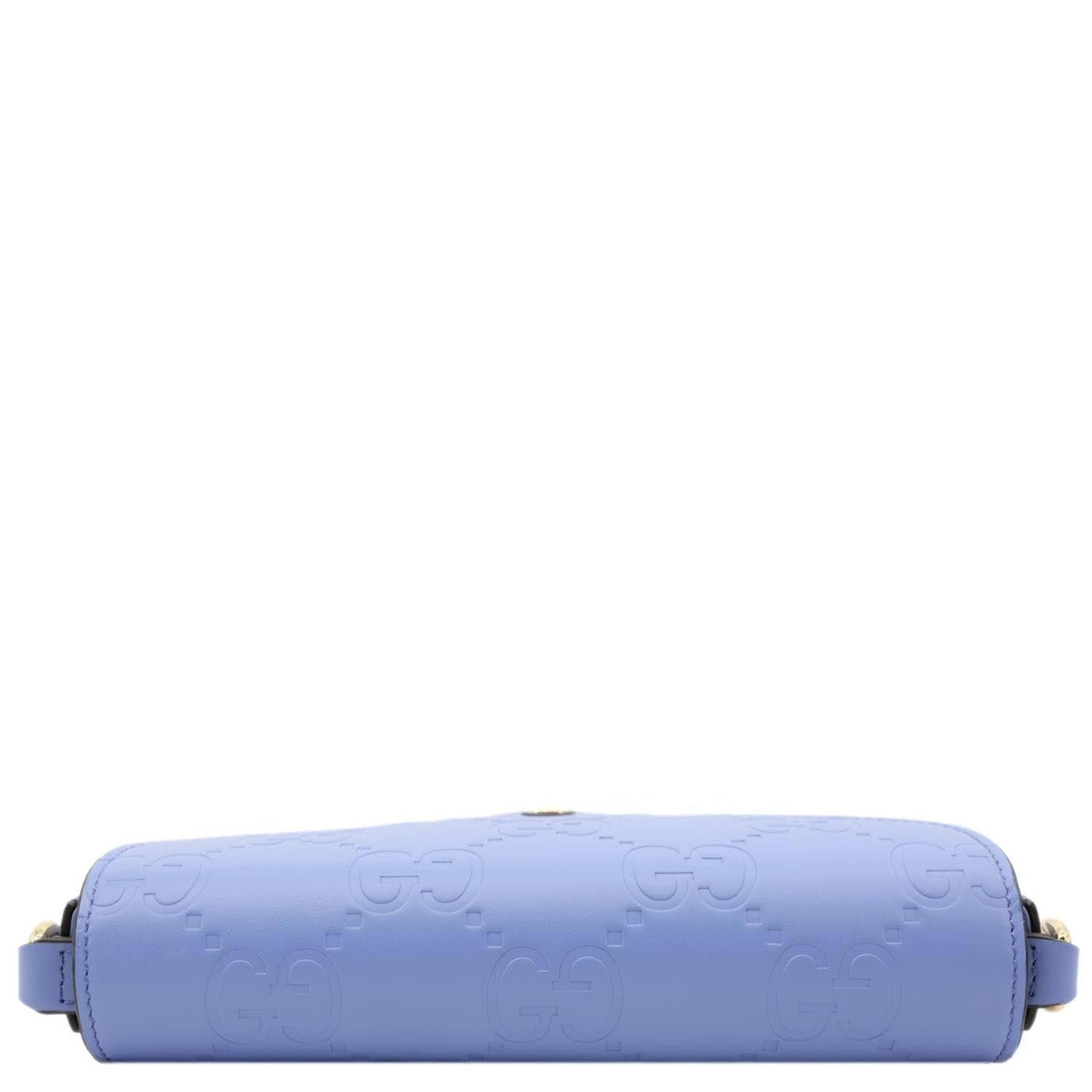 GUCCI Super Mini GG Embossed Leather Shoulder Bag Blue 772794