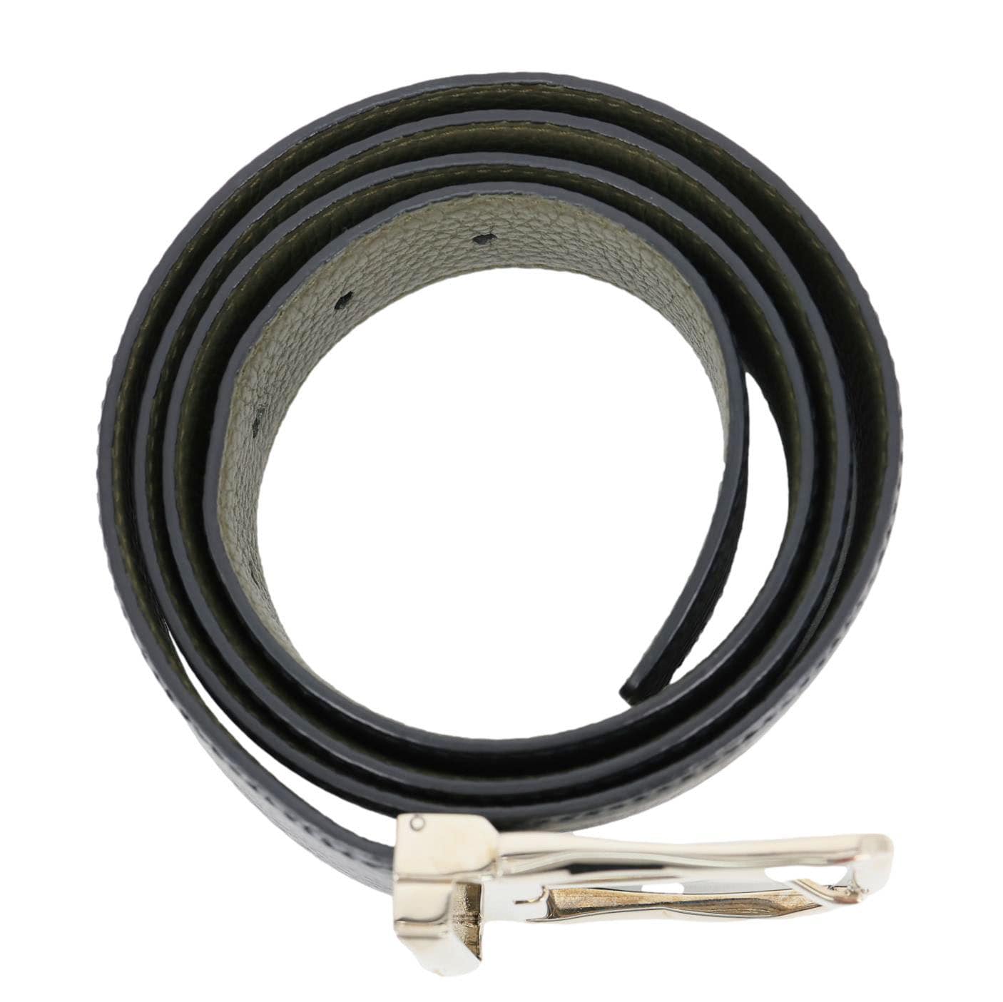 SALVATORE FERRAGAMO Textured Leather Belt Black
