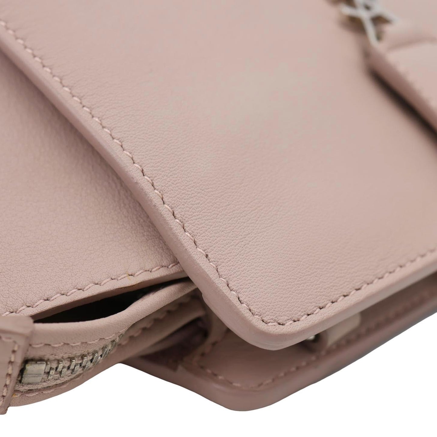 YVES SAINT LAURENT Monogram Cabas Toy Calfskin Leather Crossbody Bag Pink