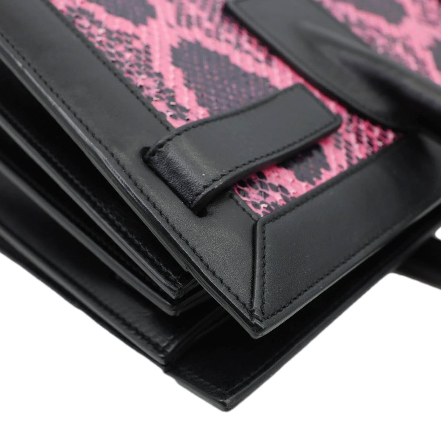 YVES SAINT LAURENT Sac De Jour Small Python Leather Shoulder Bag Pink