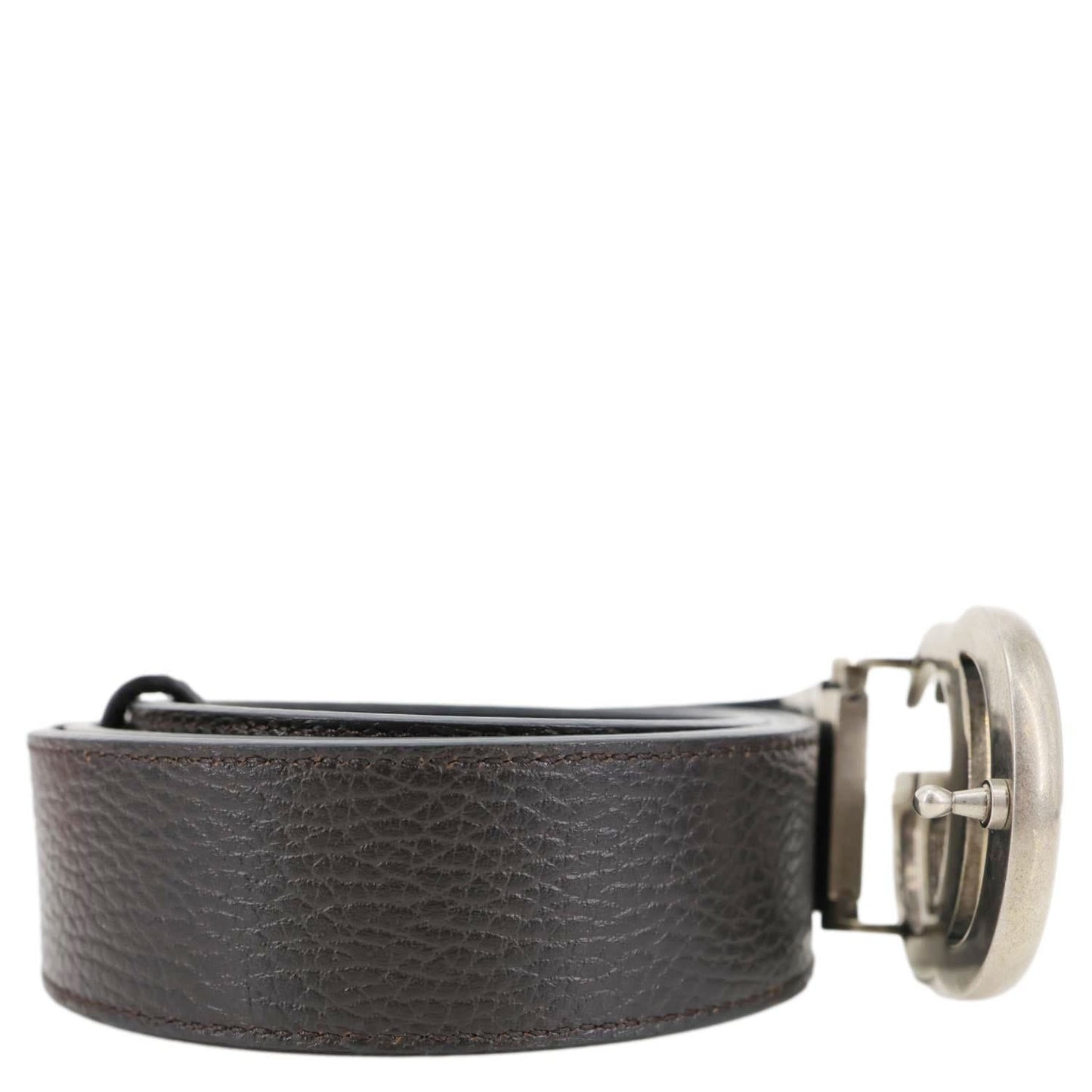 GUCCI GG Buckle Leather Belt Black 627055 110/44