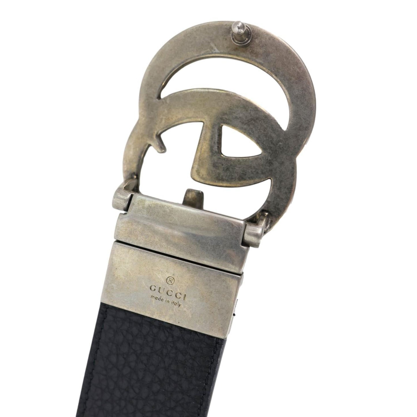 GUCCI GG Buckle Leather Belt Black 627055 110/44