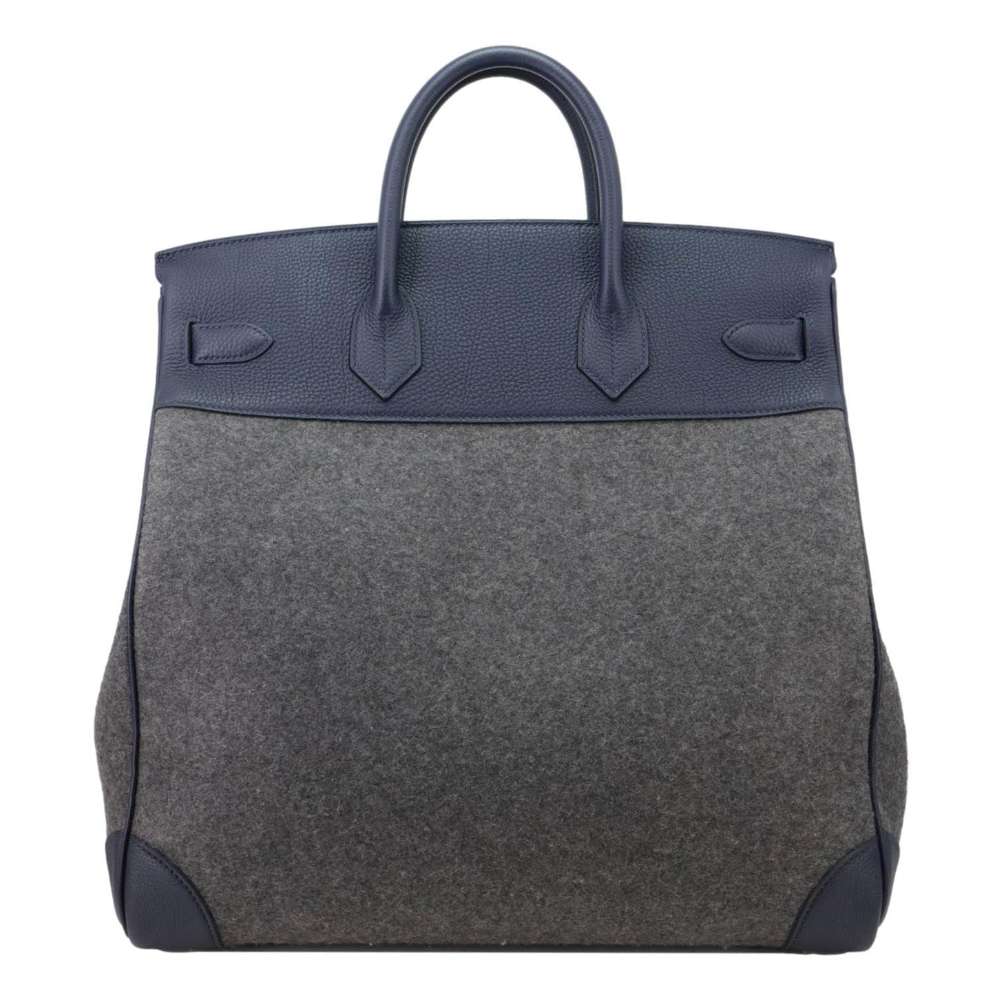 HERMES Birkin HAC 40 Todoo Wool Togo Leather Satchel Bag Blue