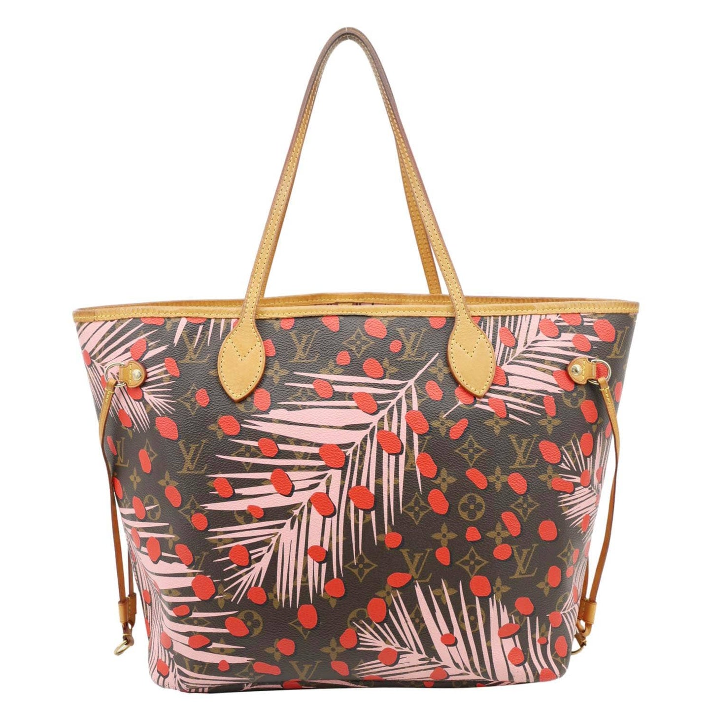 LOUIS VUITTON Neverfull MM Jungle Dots Monogram Canvas Tote Bag Brown